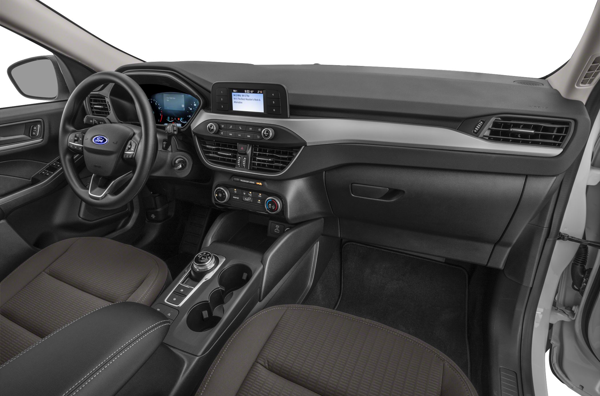 Modern dashboard with digital instrument cluster and infotainment screen