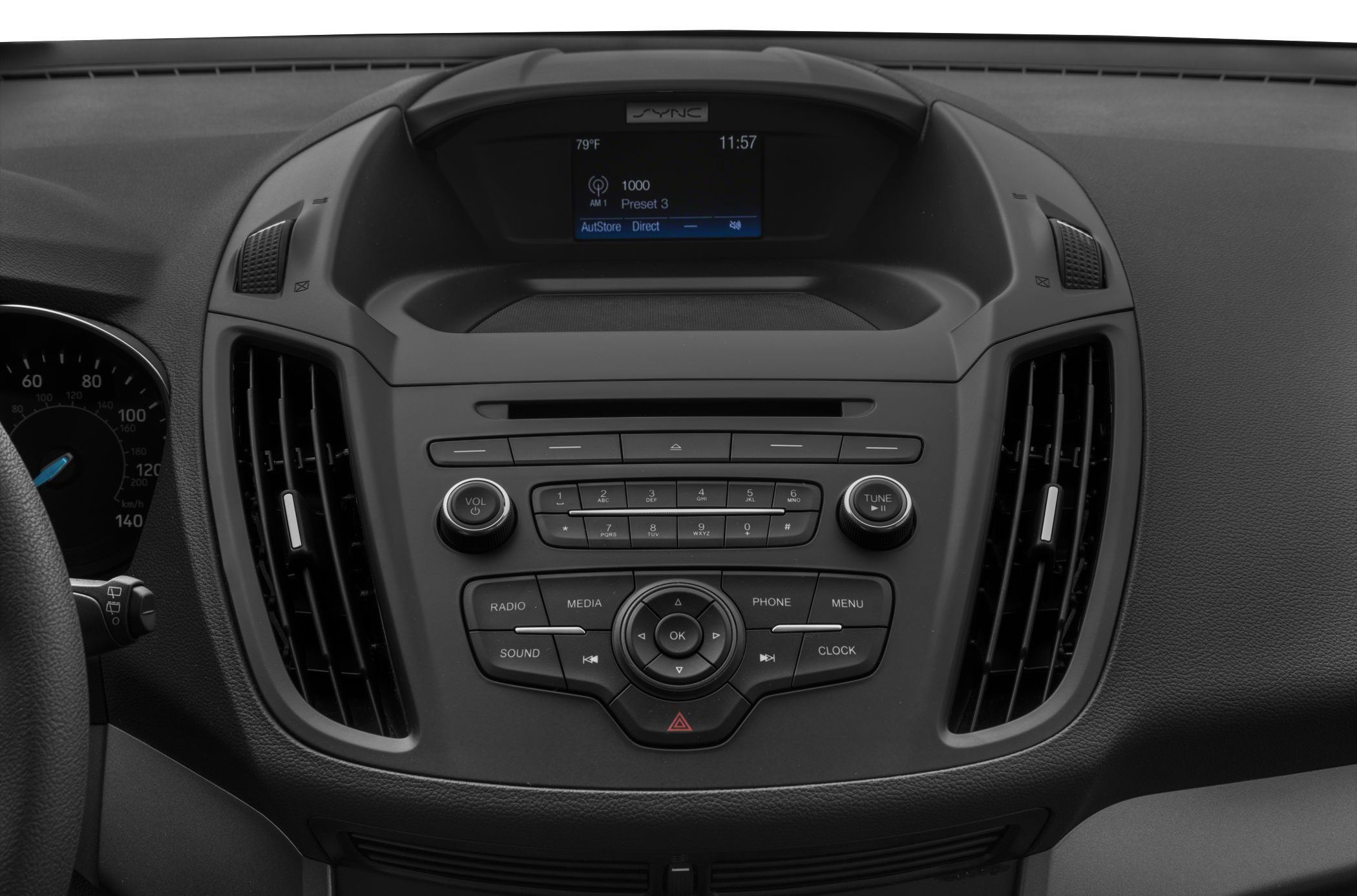 Ford Escape III facelift radio and dashboard center controls