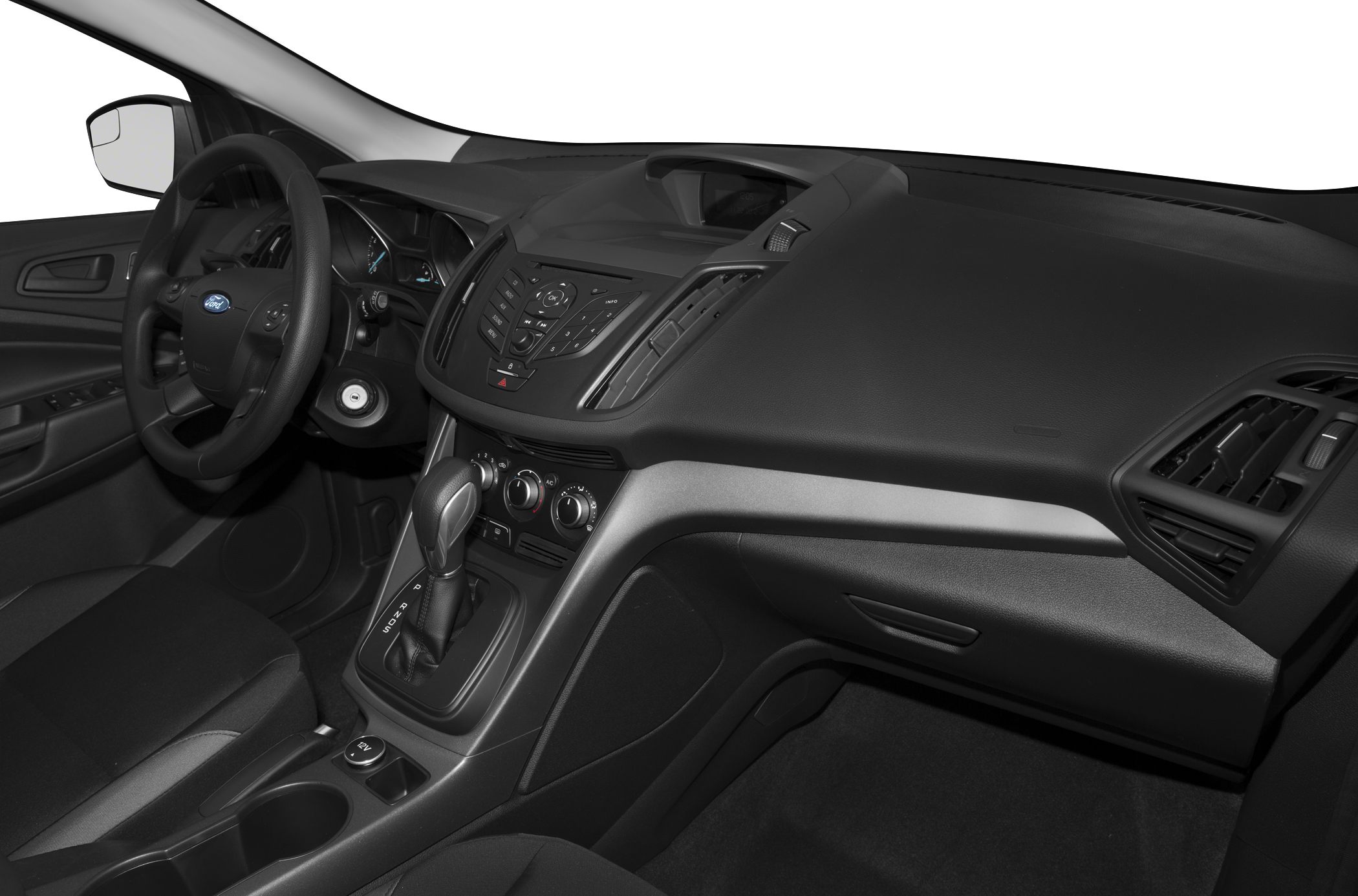 Interior dashboard and gear shift of modern SUV