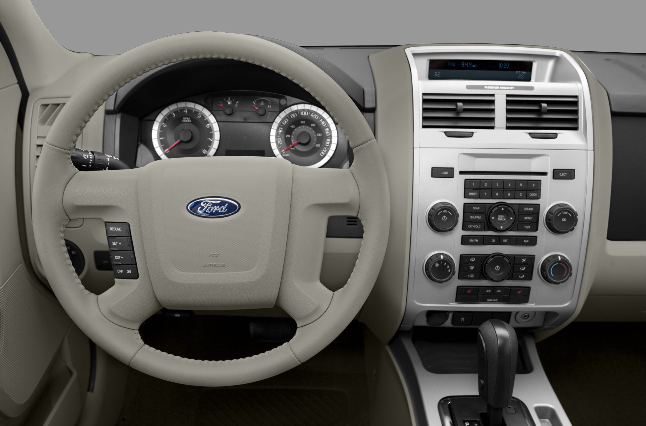 Dashboard with tachometer, speedometer and multifunction steering wheel