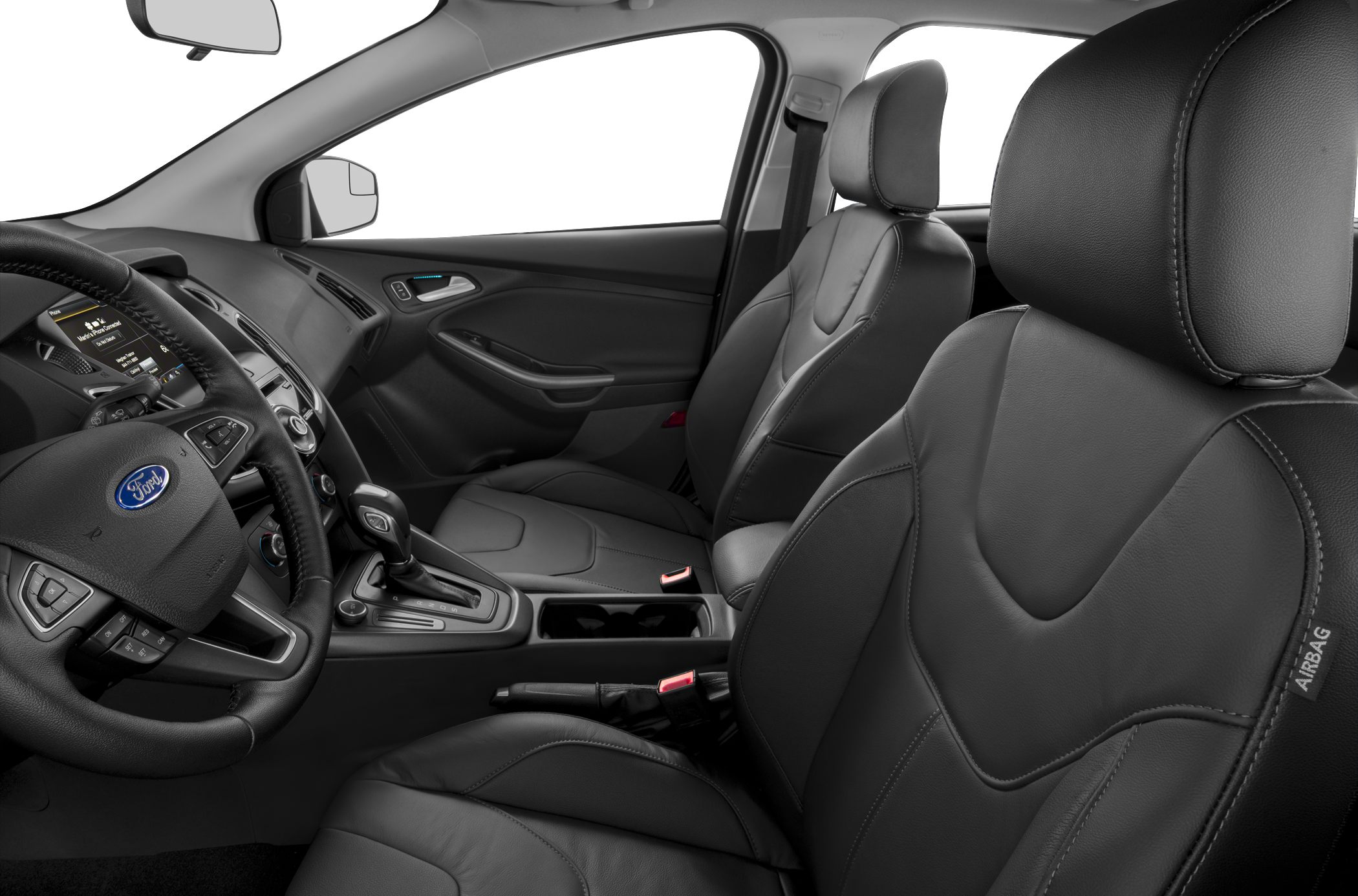 Leather front seats and dashboard console with automatic gear shift