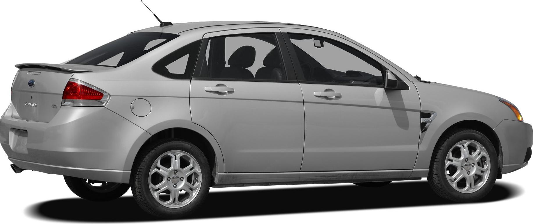 Side profile of sedan with alloy wheels and rear spoiler