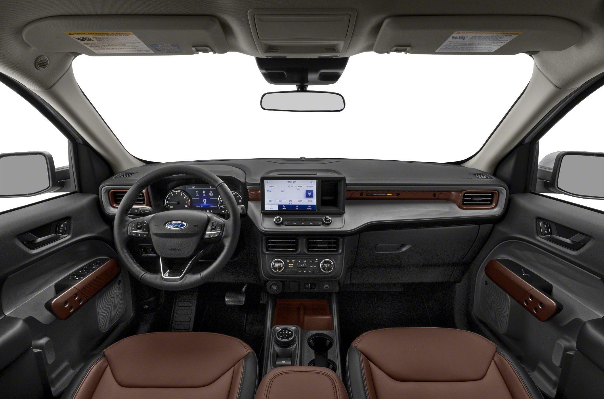 Modern dashboard with touchscreen and ergonomic steering wheel controls