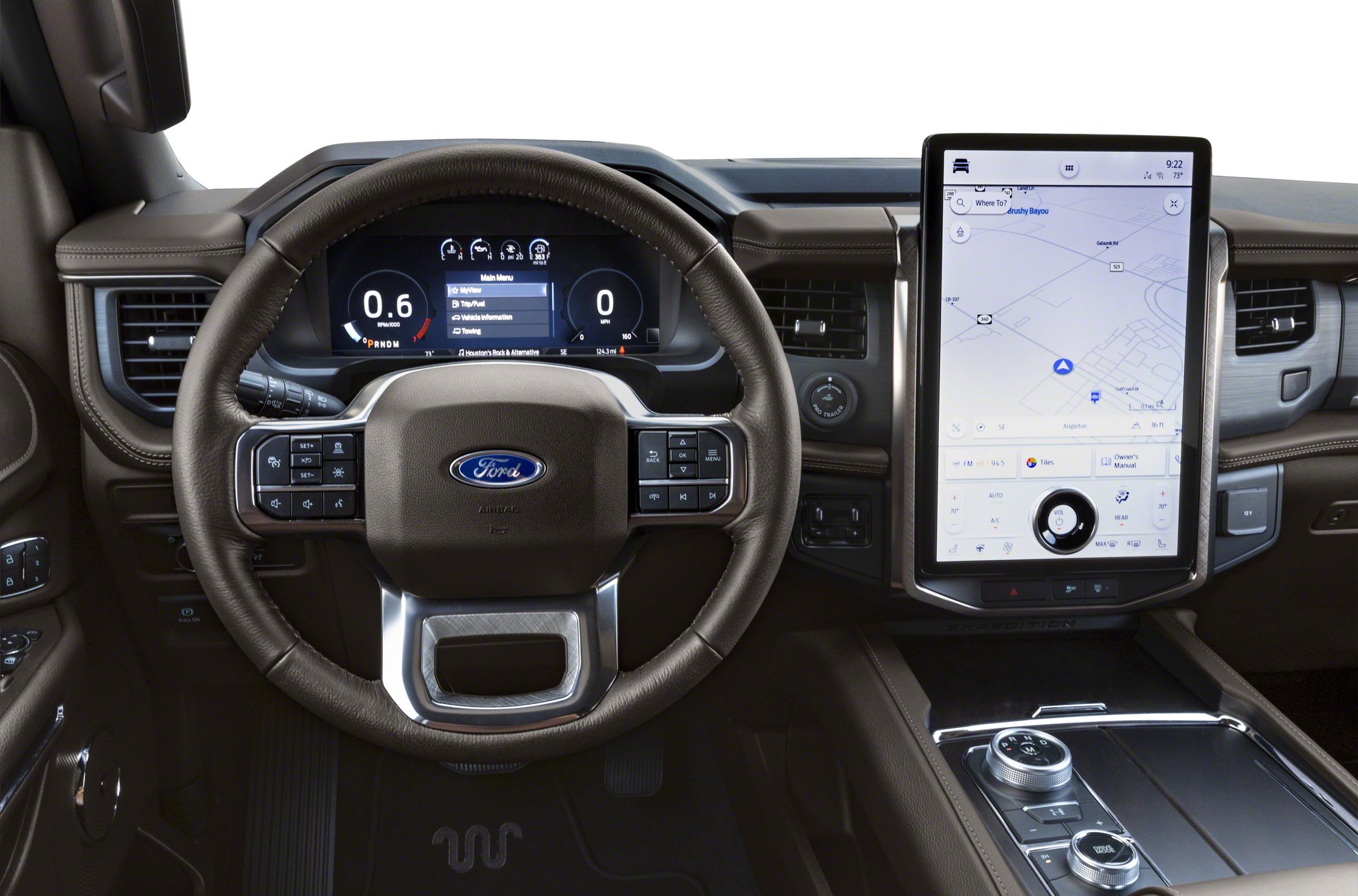 Digital instrument cluster and large touchscreen infotainment system