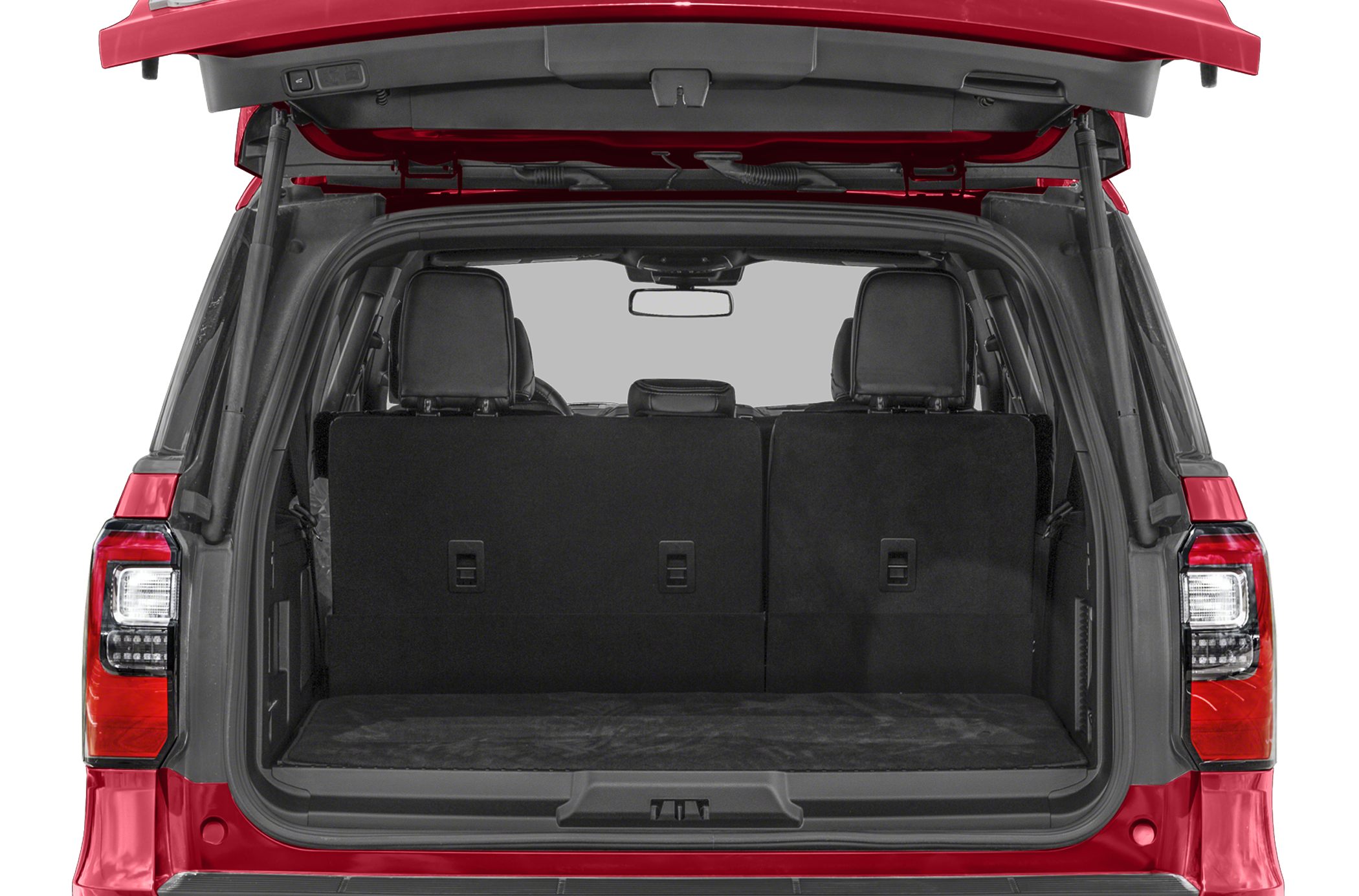Spacious rear cargo area with third-row seats.