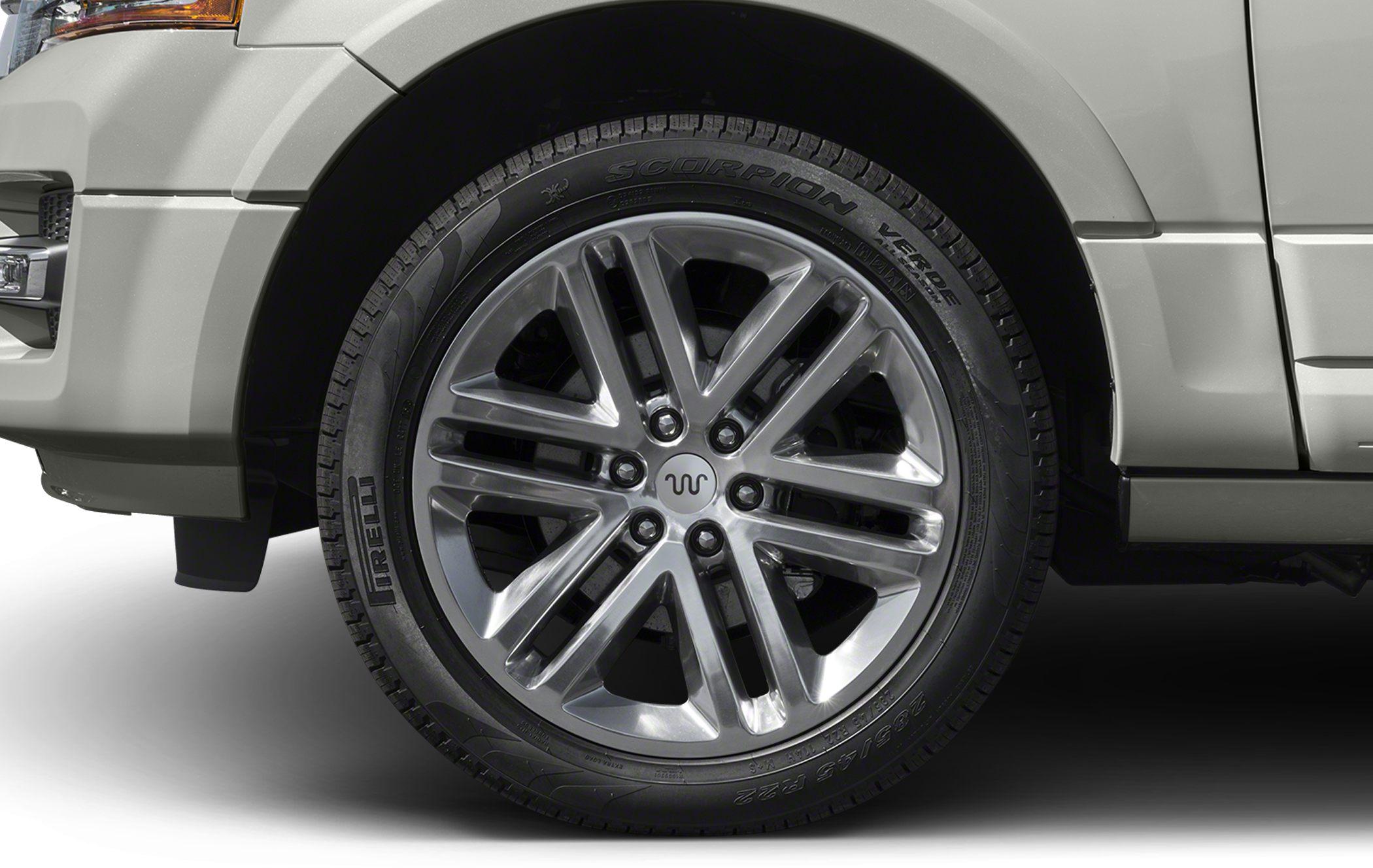 Close-up of alloy wheel with Pirelli Scorpion Verde tire on SUV