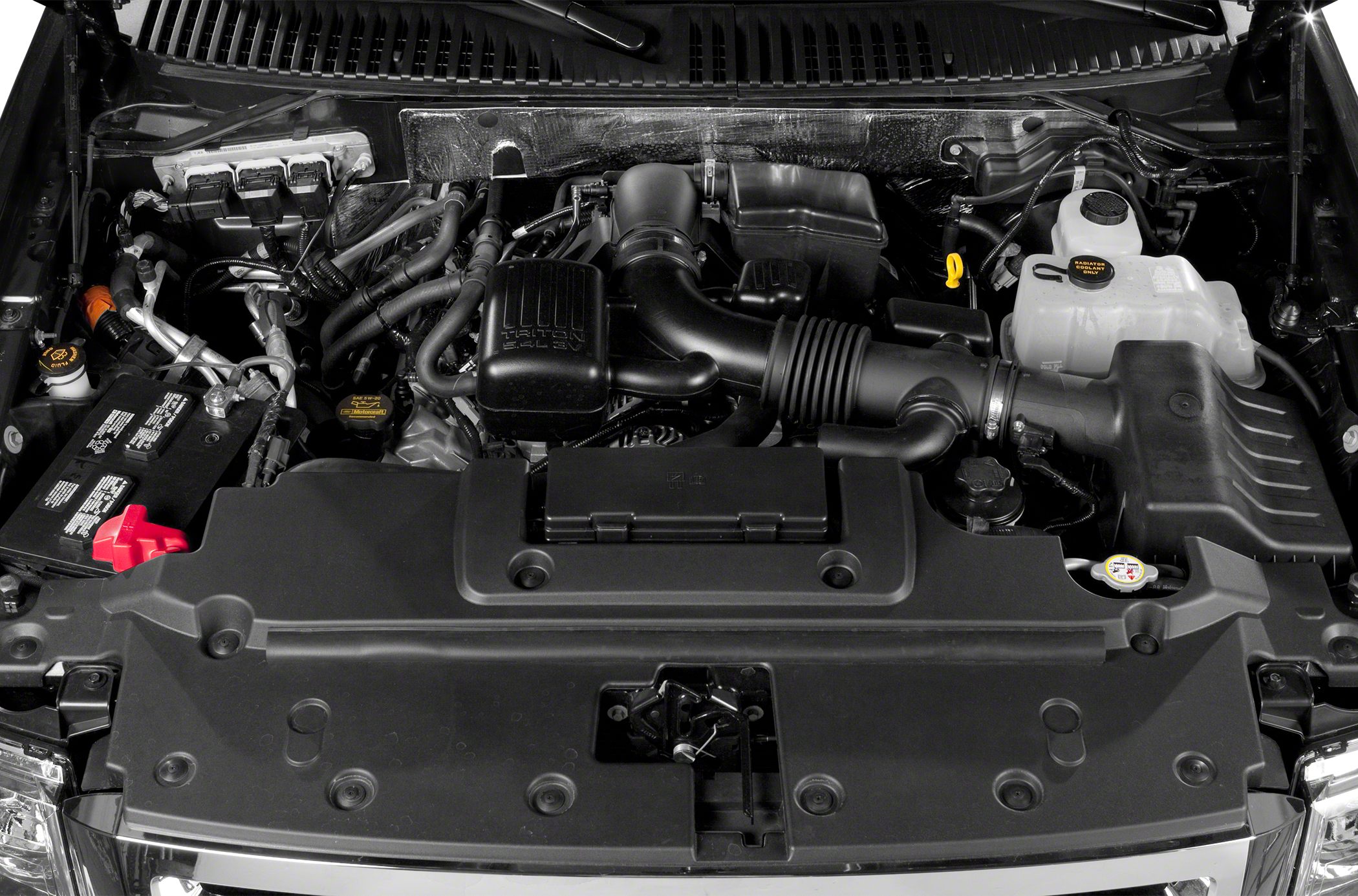 5.4L V8 engine bay with air intake and fluid reservoirs