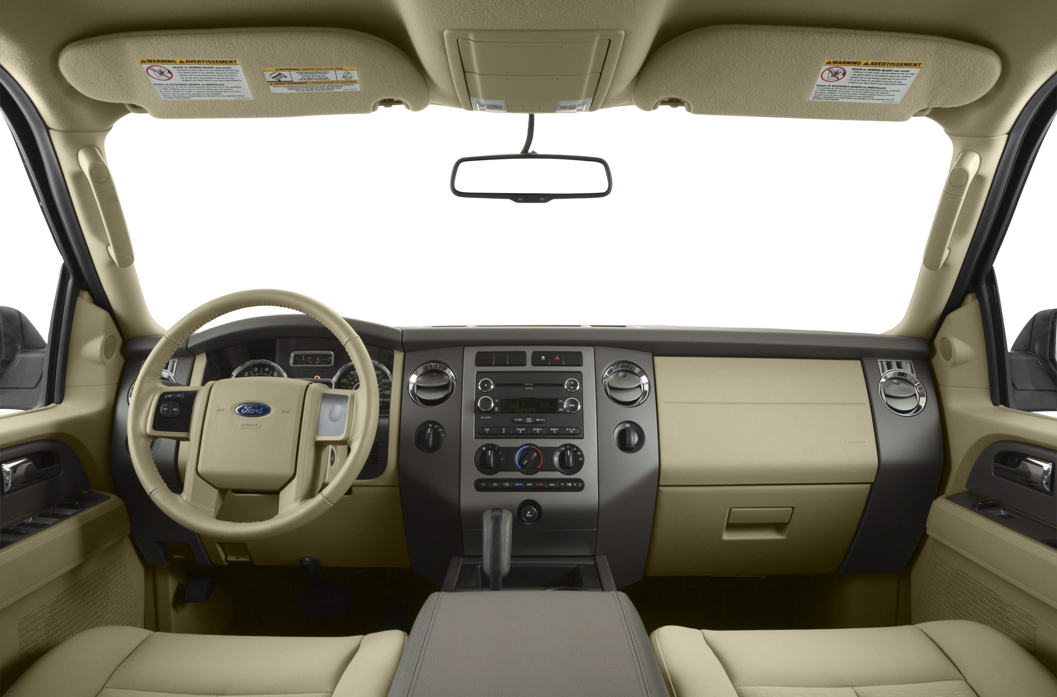 SUV interior with dashboard, steering wheel, and control panel features