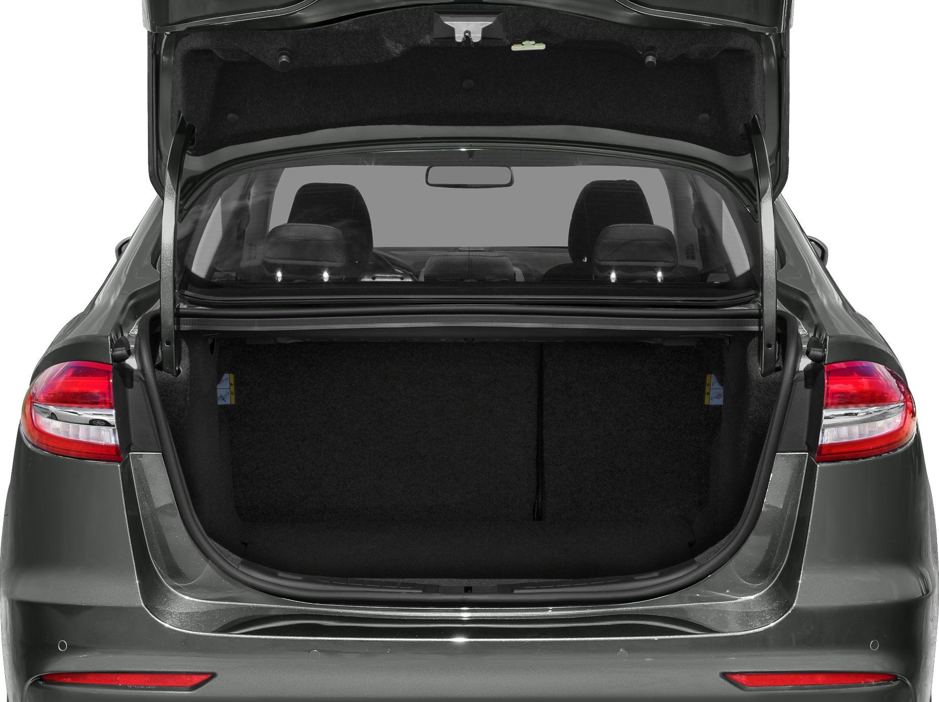 Open trunk with spacious rear cargo area and rear seats visible