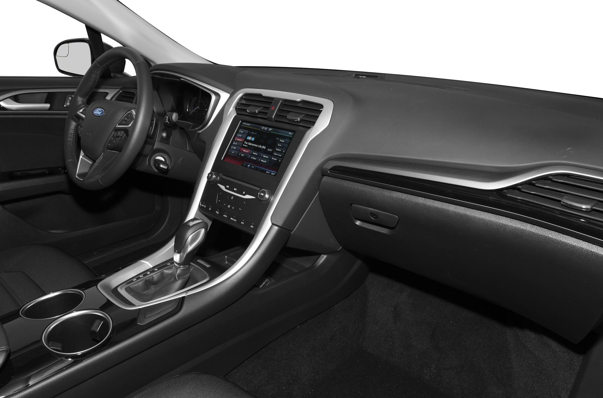 Modern car dashboard and central infotainment display