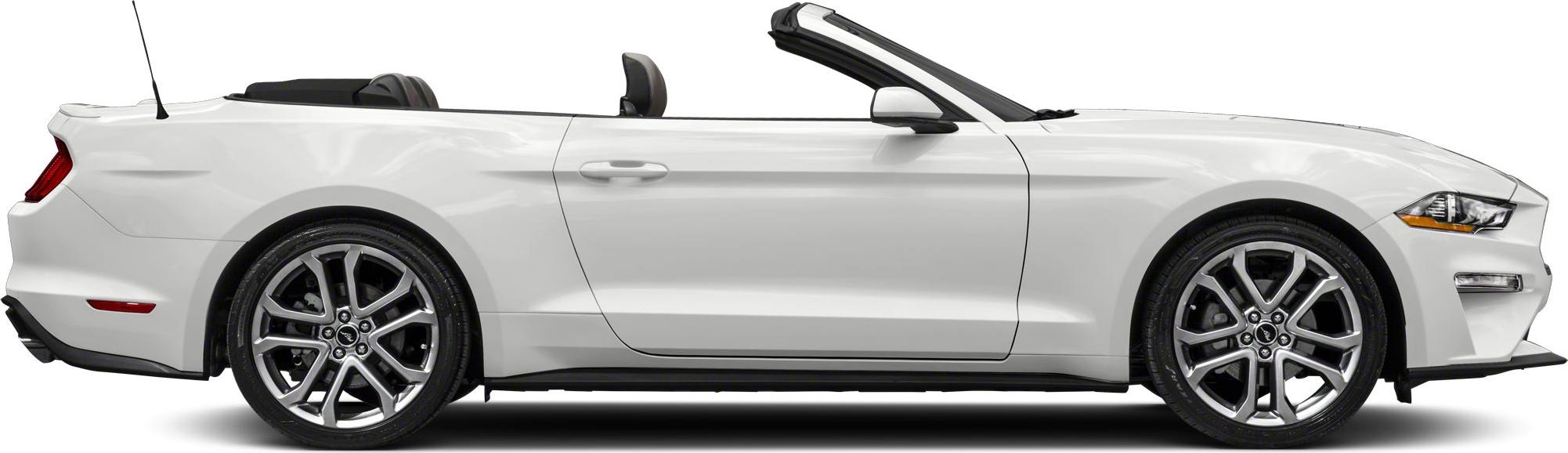 Side profile of white convertible with open roof and alloy wheels