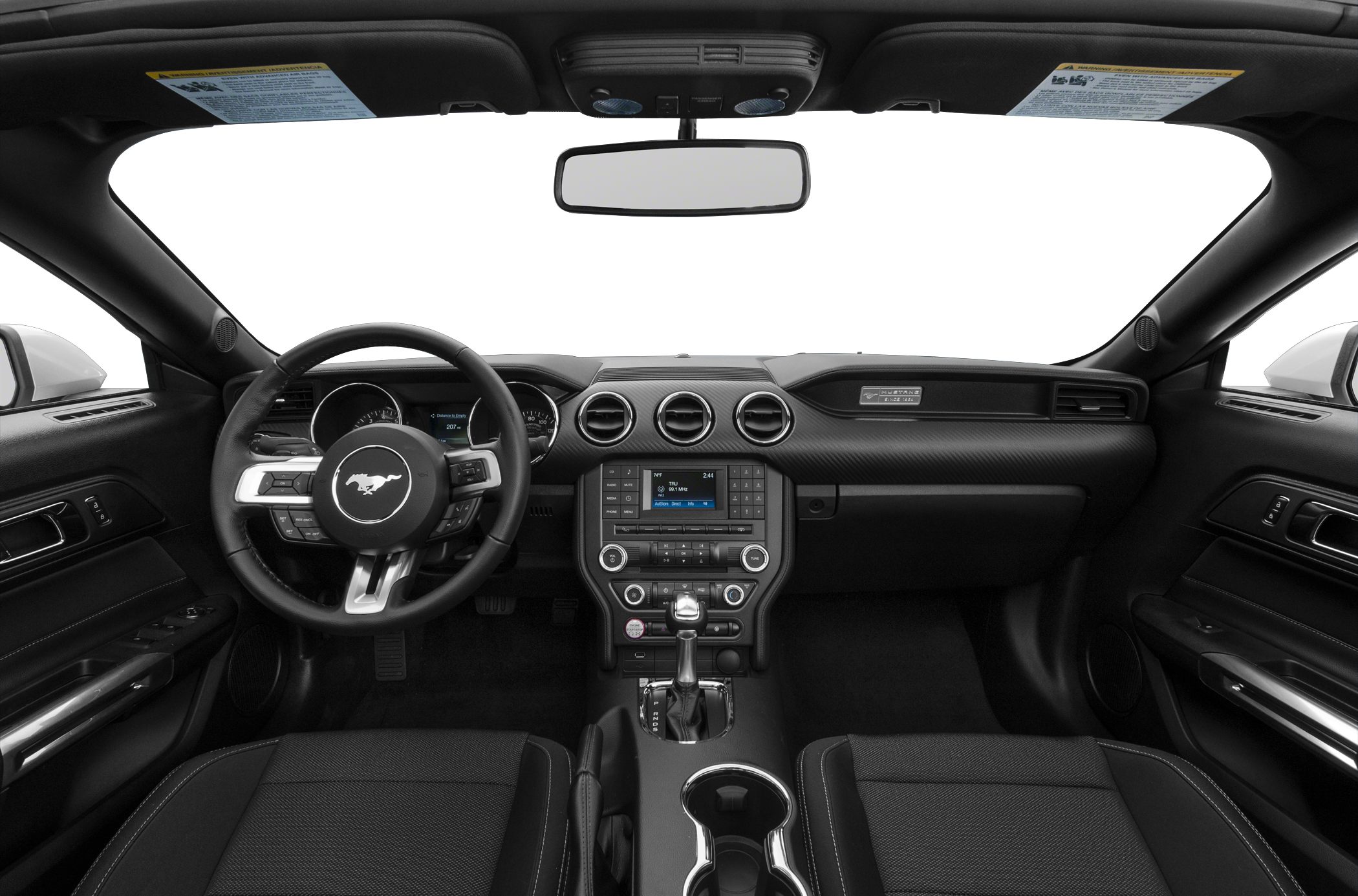 Interior dashboard with steering wheel and center console