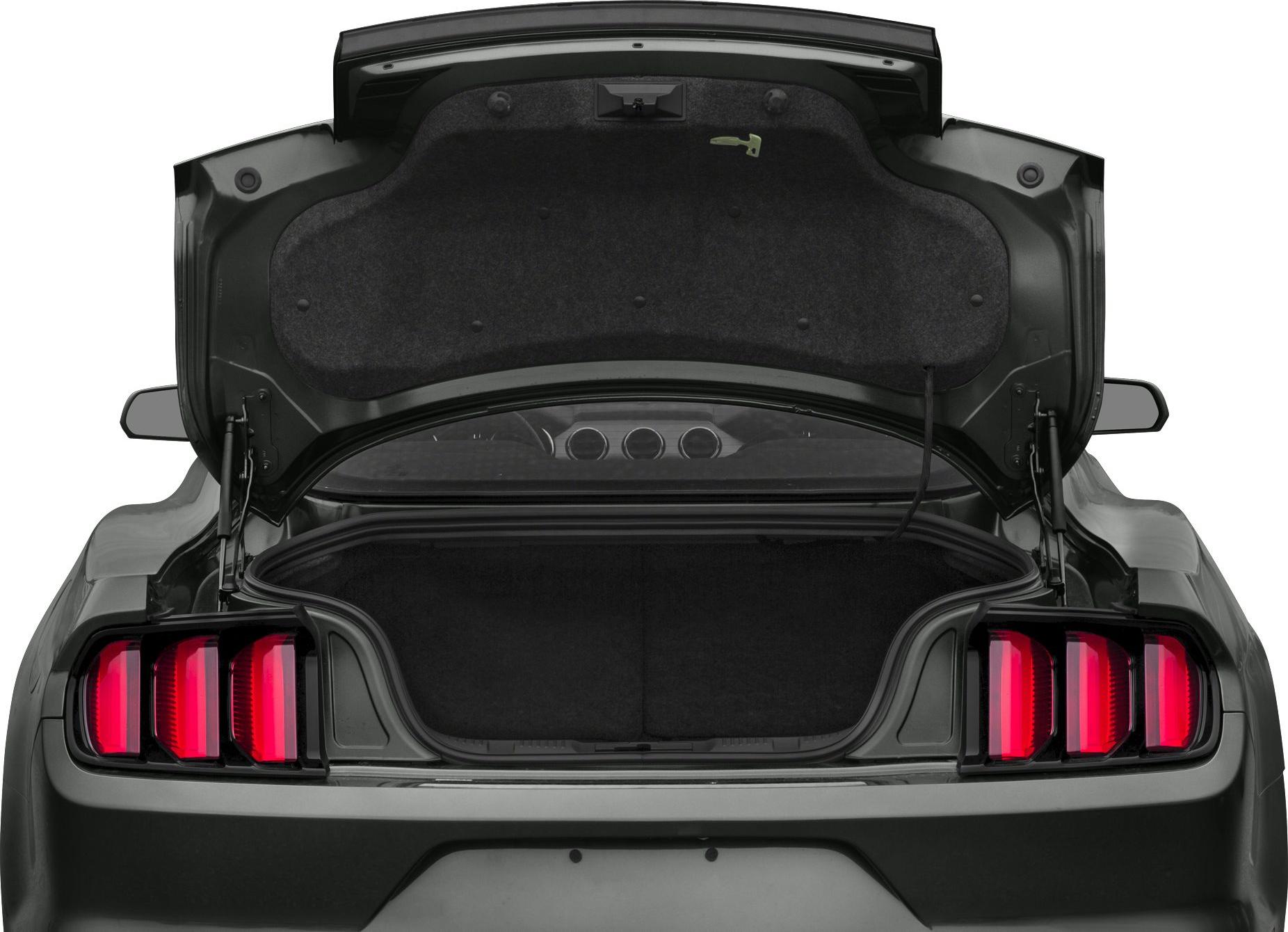 Open trunk with distinctive triple-segment taillights