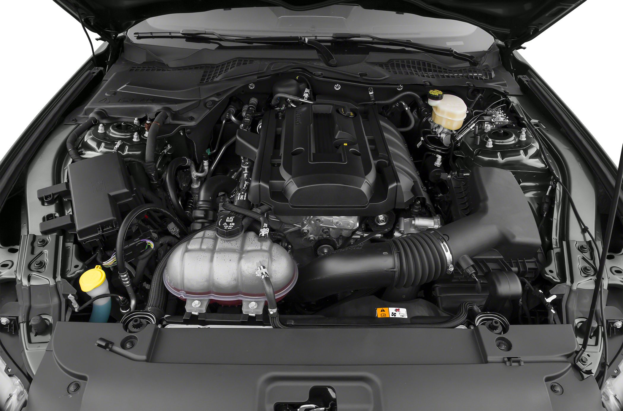 V6 engine bay with detailed components and modern layout.