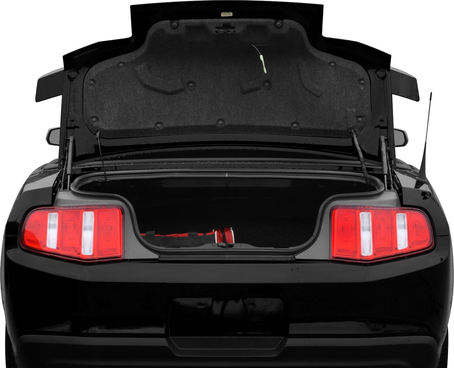 Open trunk and rear taillights from the back of a vehicle