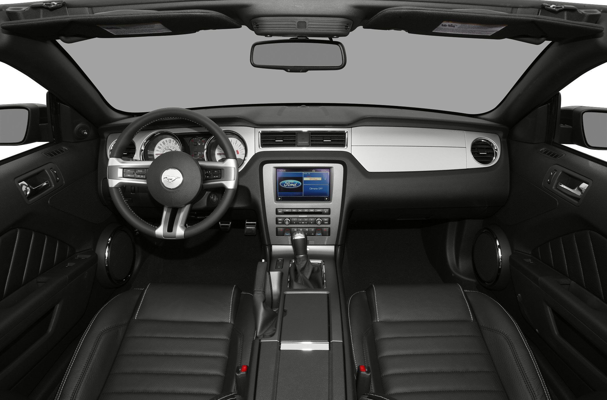 Dashboard, steering wheel, center console with infotainment screen