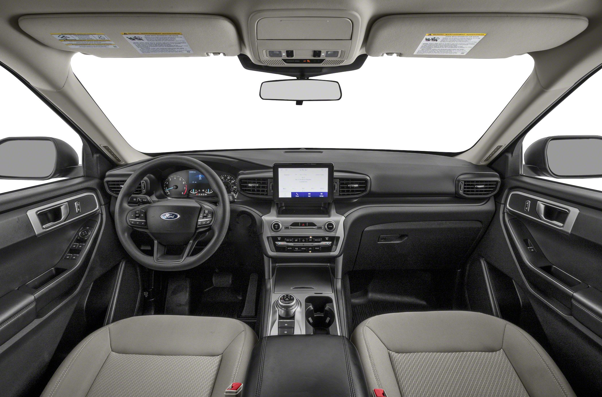 Digital dashboard and touchscreen infotainment system in modern SUV interior