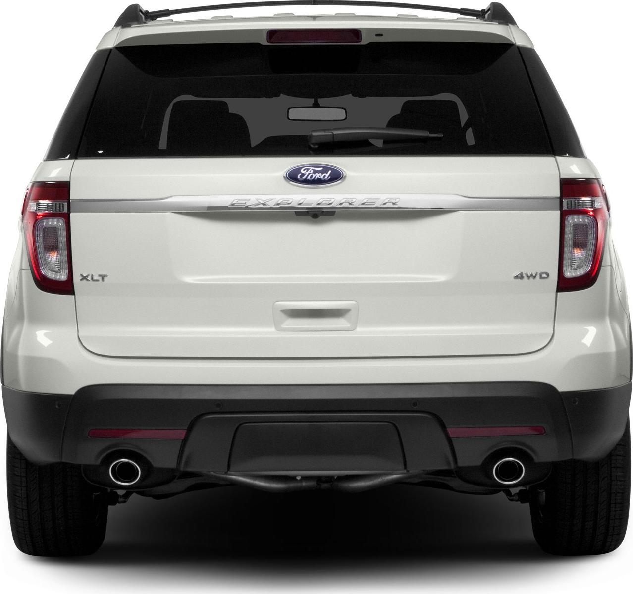 Rear tailgate with dual exhaust, rear wiper, and taillights.
