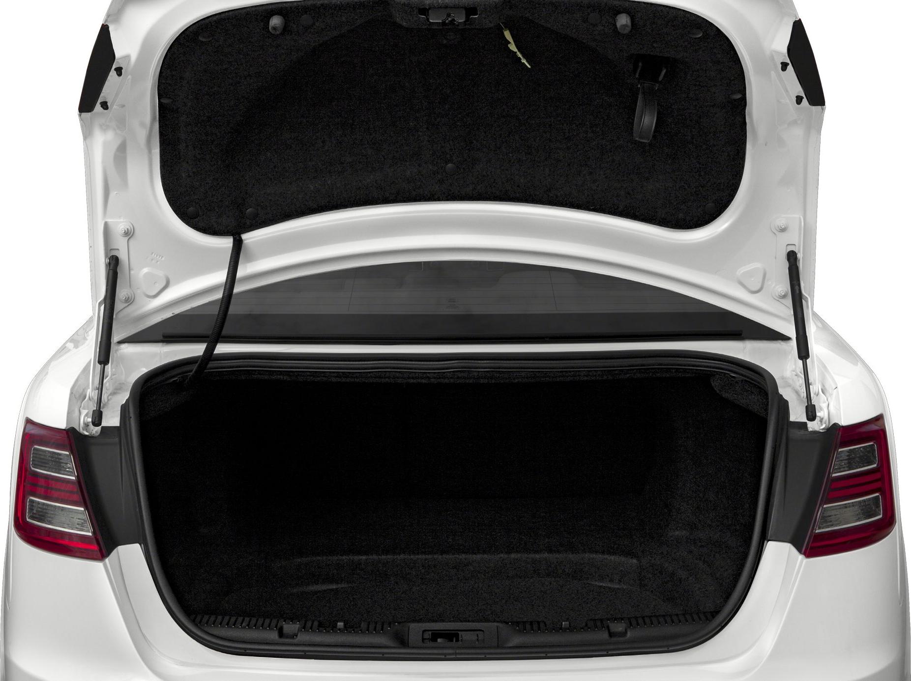Open rear trunk showing spacious storage interior and taillights