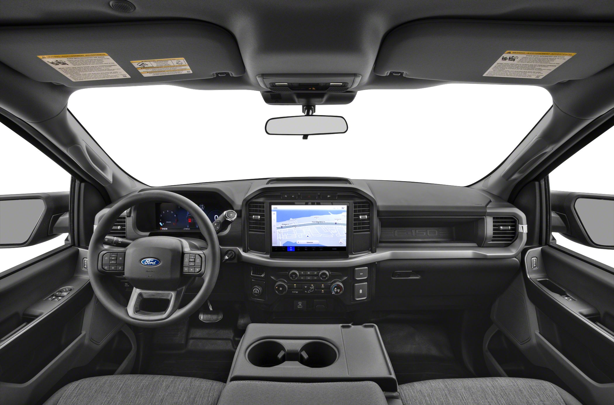 Modern truck dashboard with digital display and infotainment screen