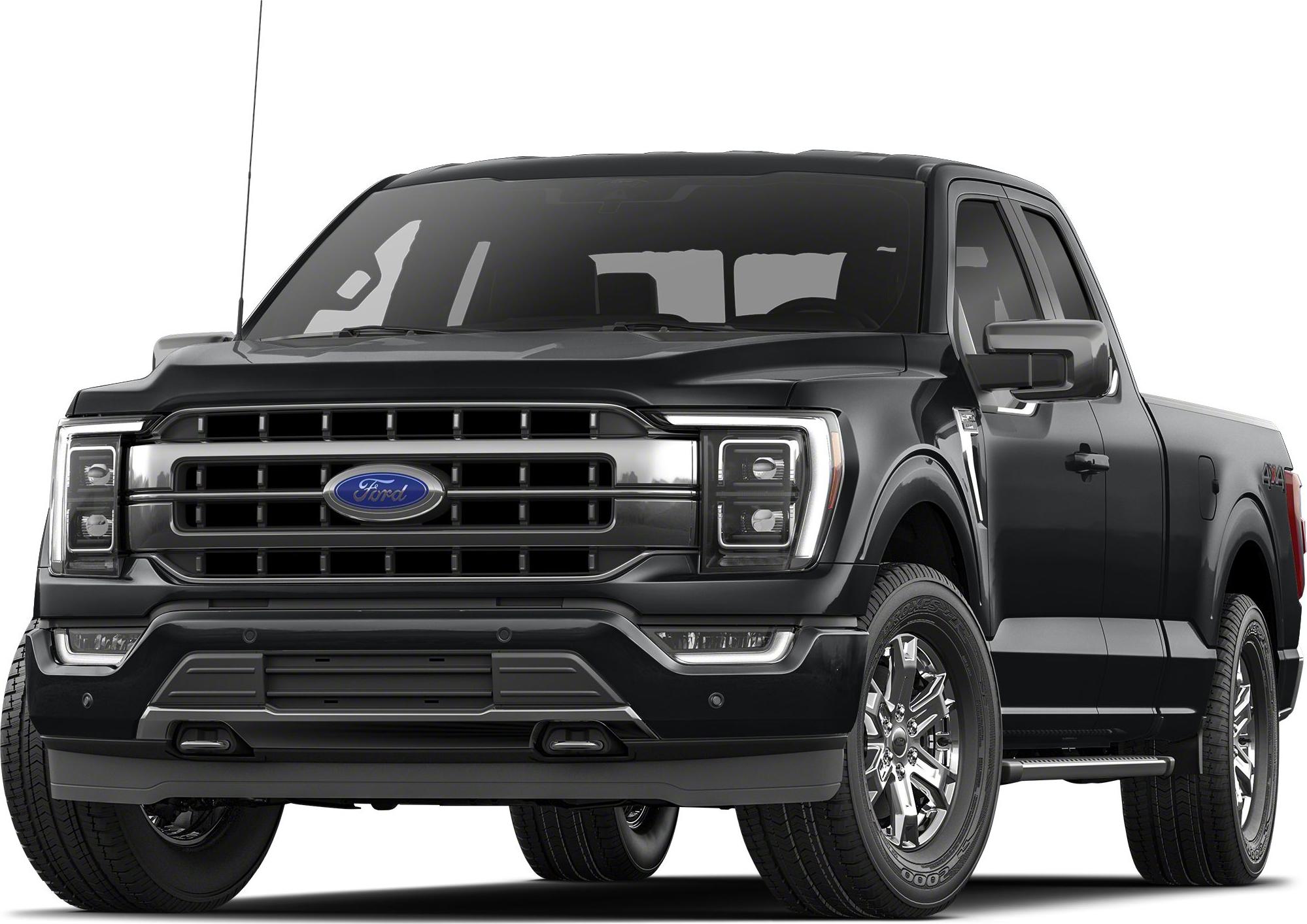 Front grille and headlights of a black pickup truck