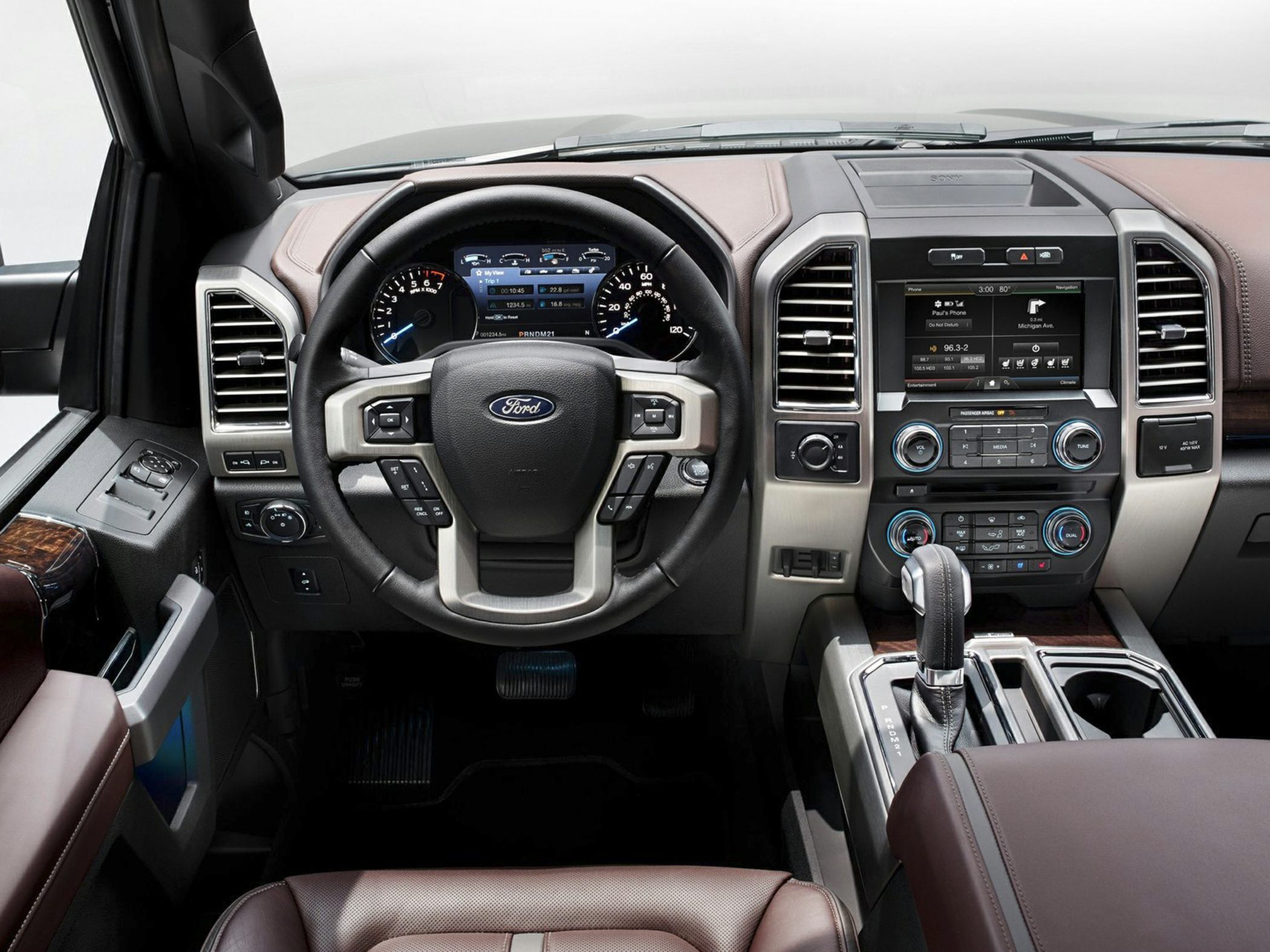Interior dashboard with steering wheel and digital instrument cluster
