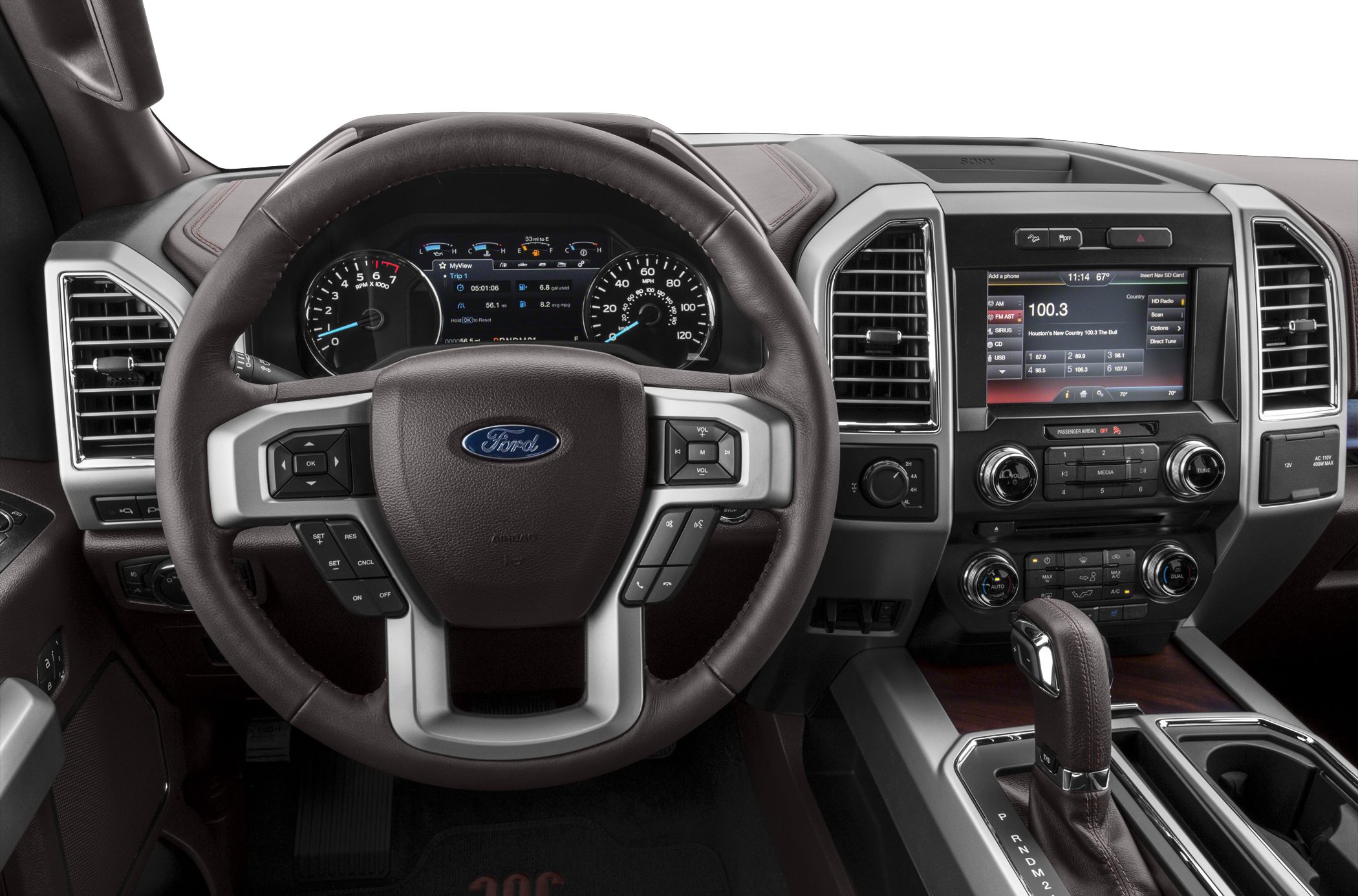 Steering wheel, digital dashboard, multimedia infotainment system in vehicle interior