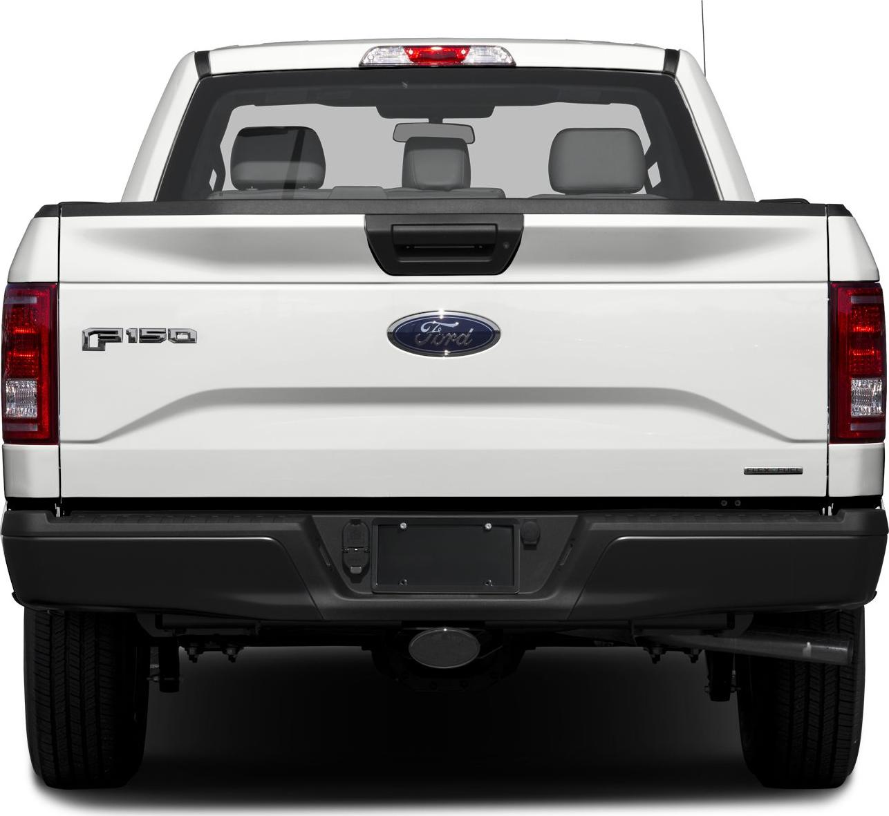 Rear view of pickup tailgate and lights