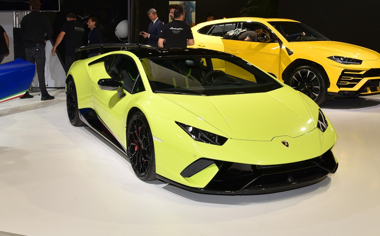 Front angled view with sharp headlights and aerodynamic design