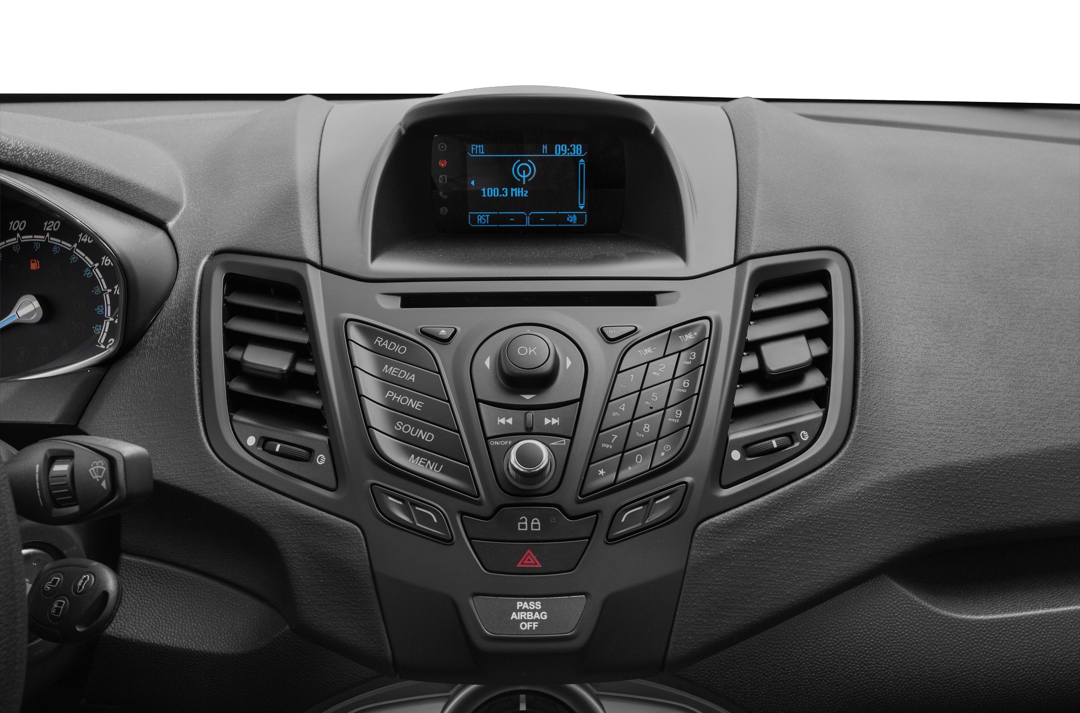 Central multimedia control panel and dashboard layout