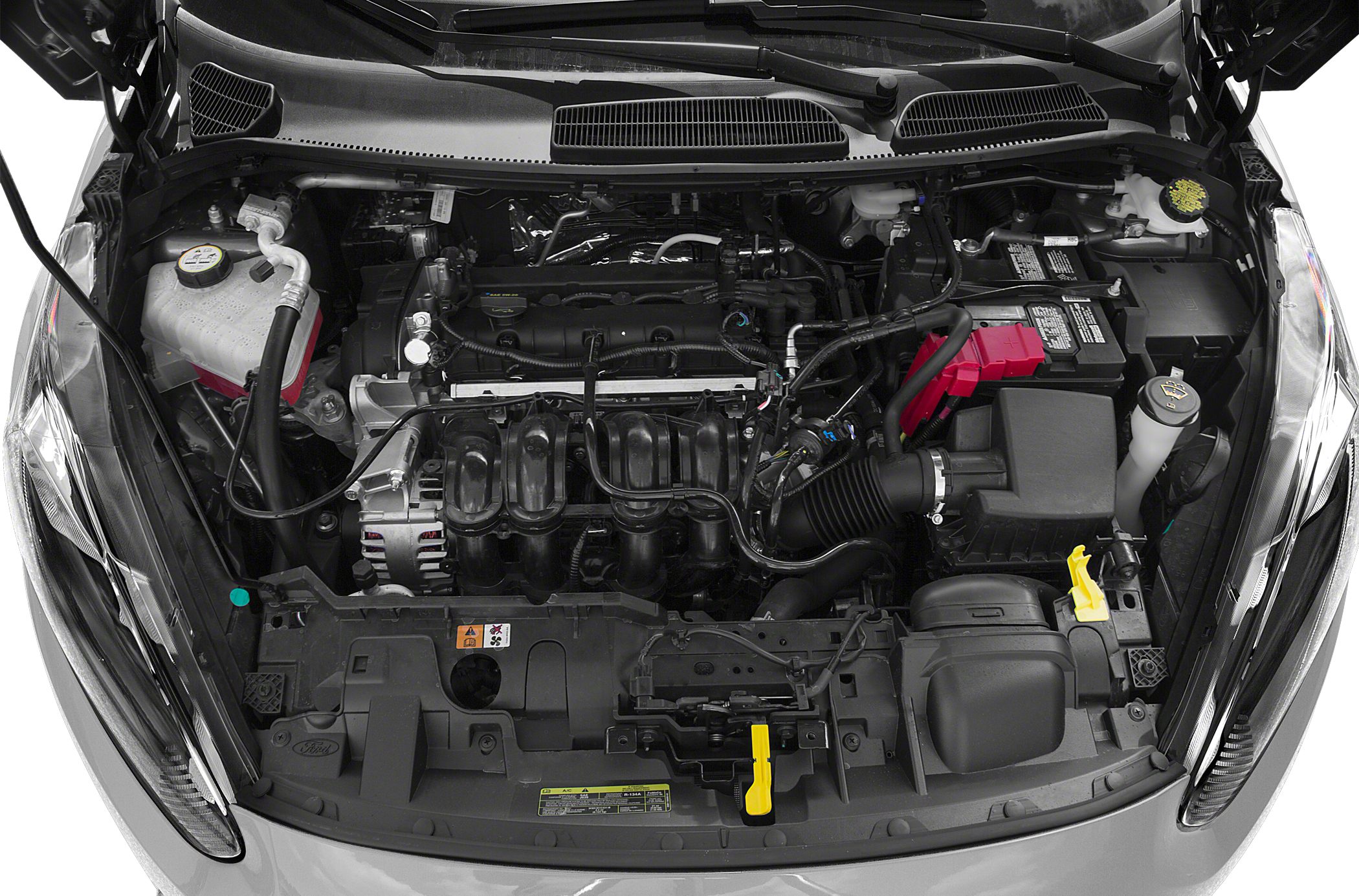 Detailed engine bay with visible components and wiring