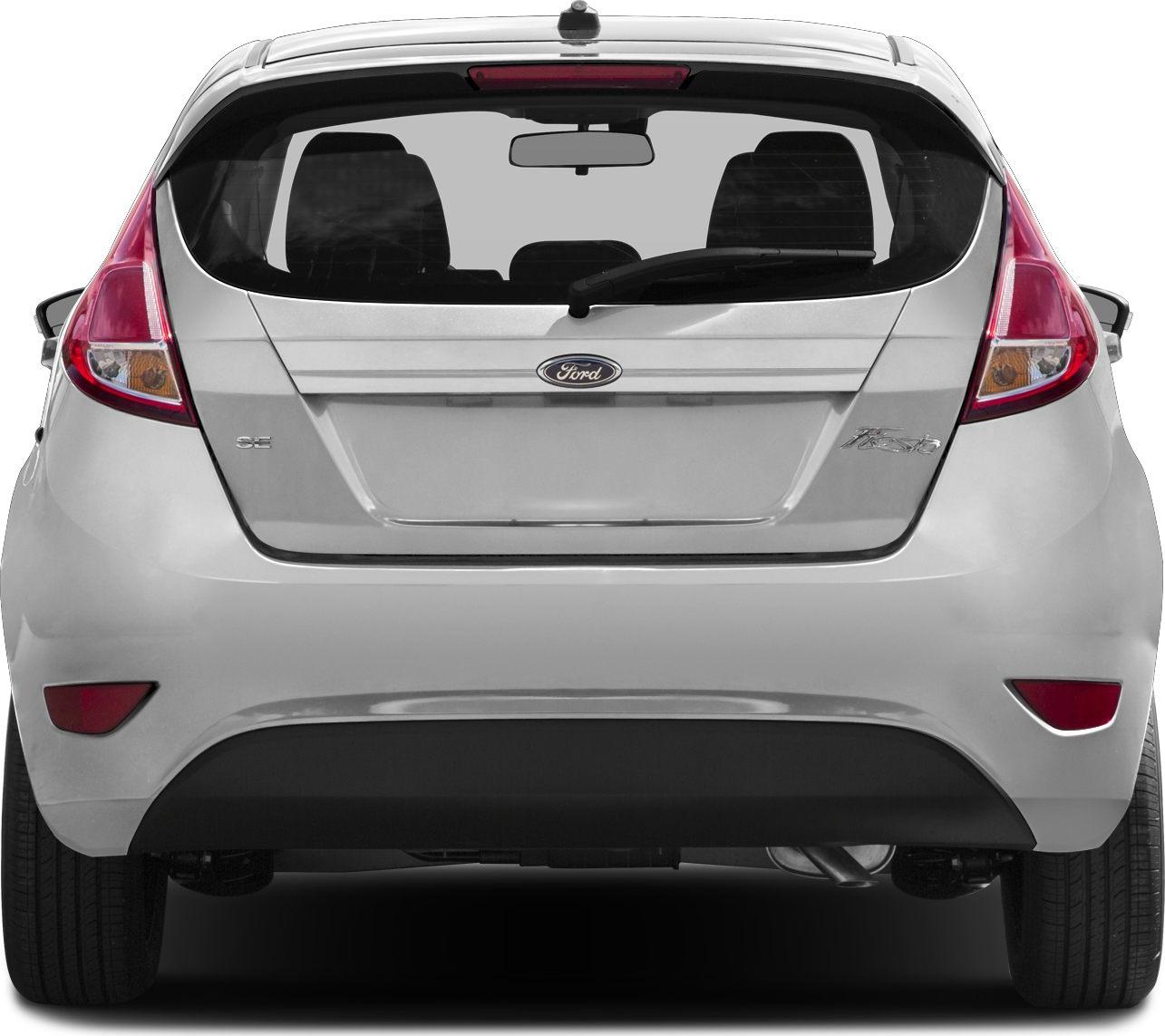 Rear view of 3 door hatchback with taillights and rear window
