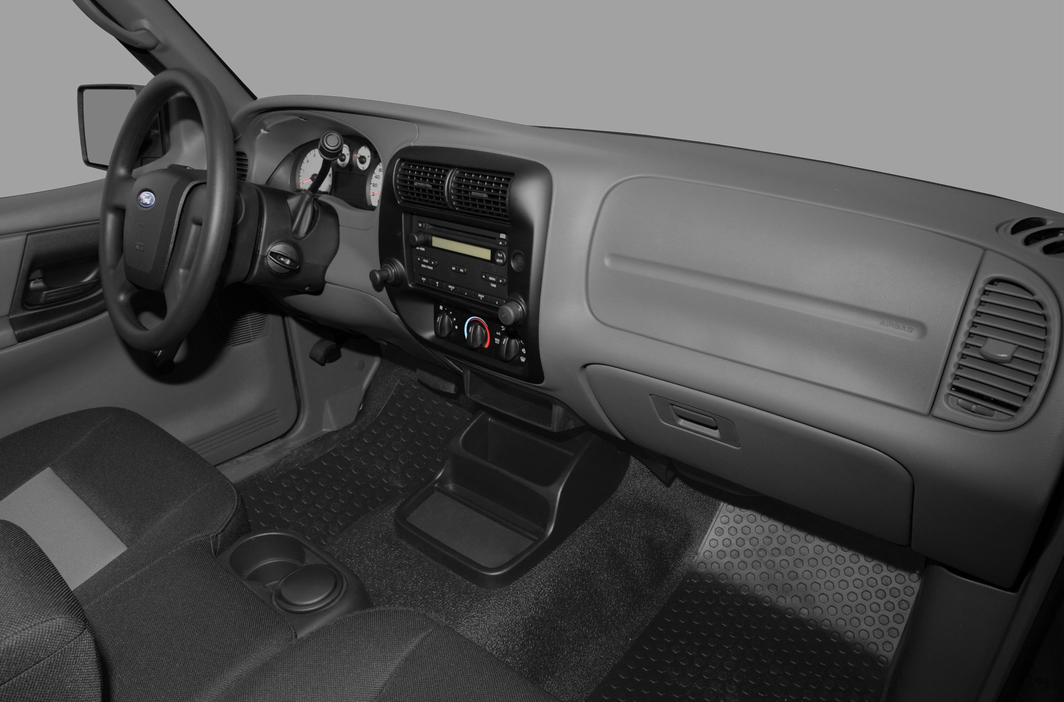 Dashboard and center console with instrument cluster and controls