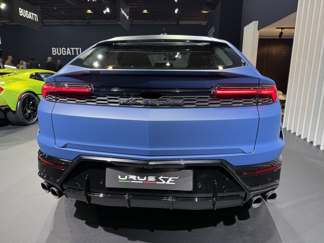 Lamborghini SUV rear with updated taillights and quad exhaust pipes