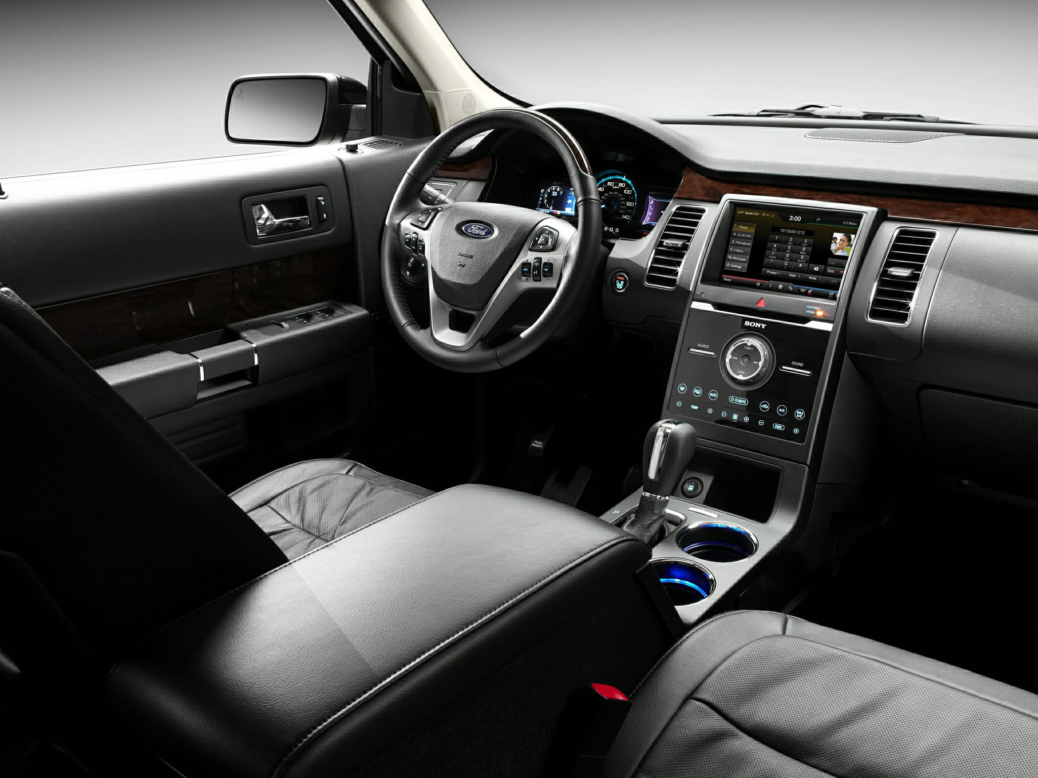 Leather seats with Sony audio system and modern dashboard controls