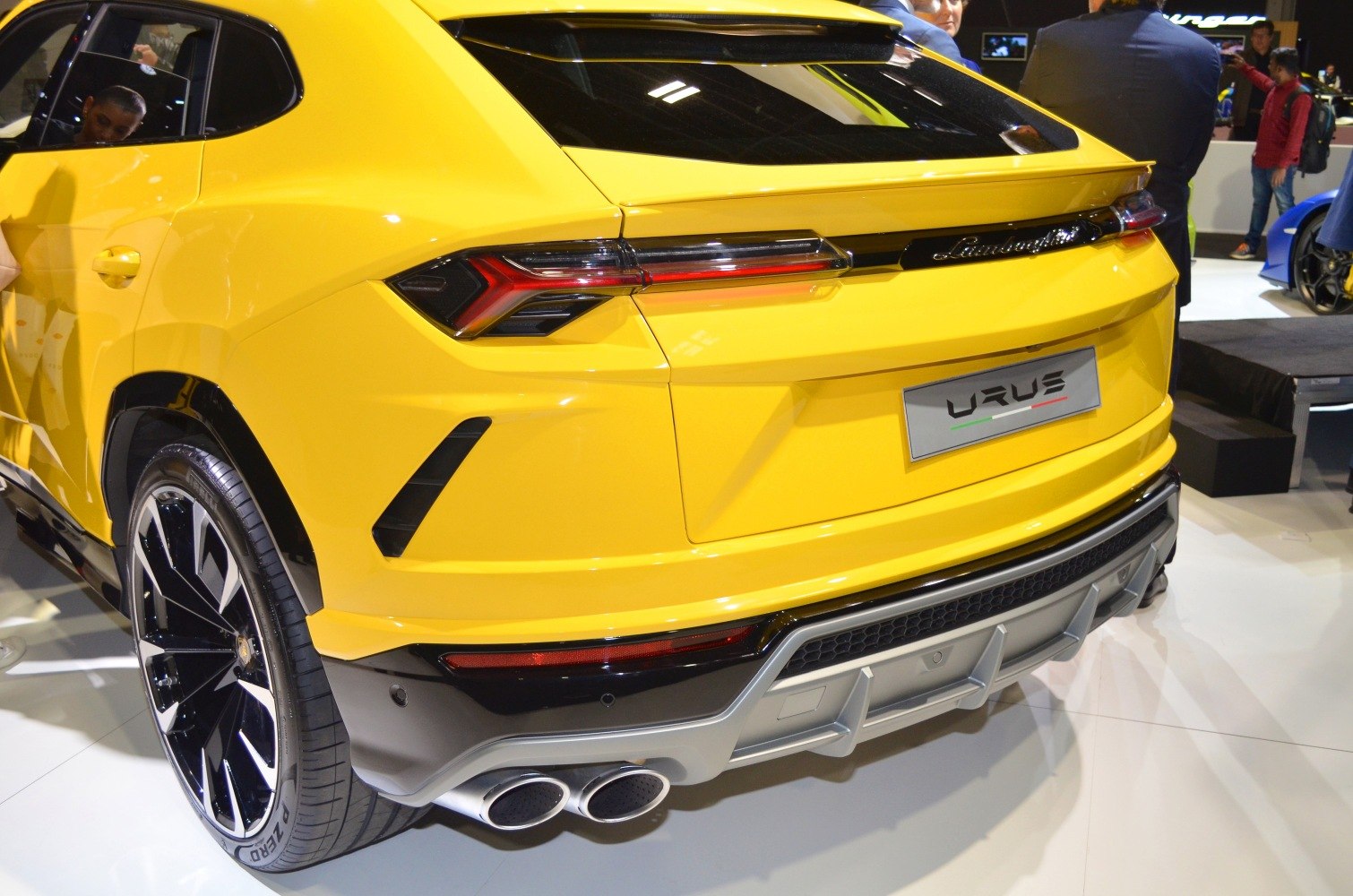 Rear view with tail lights and quad exhaust