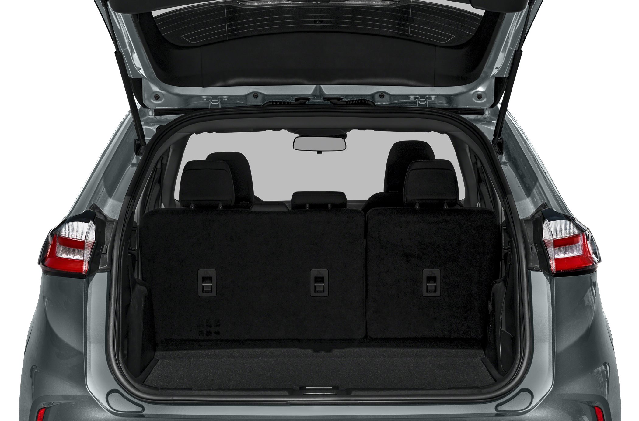 Spacious rear cargo area with split-folding seats and rear hatch open