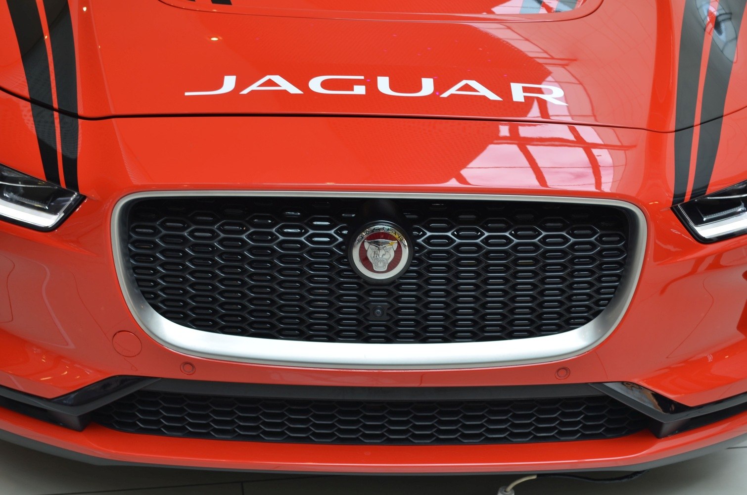 Jaguar I-Pace front grille with logo and modern headlights