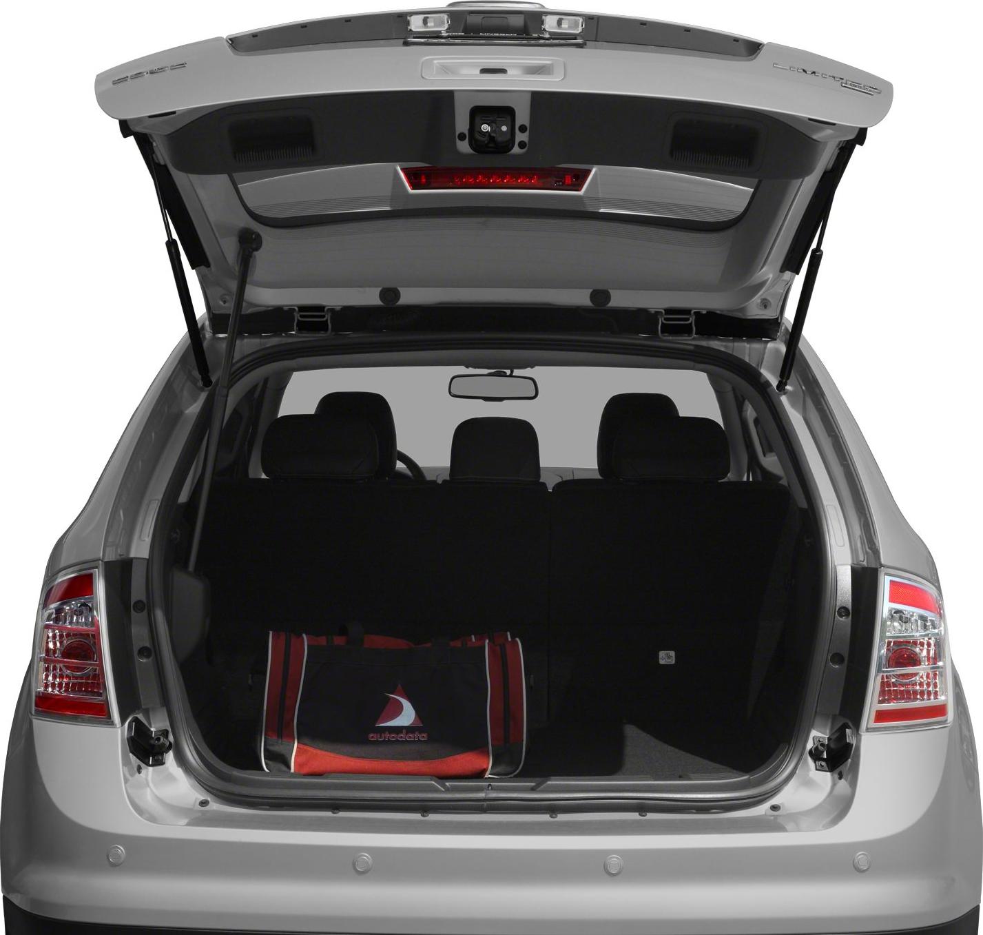 Open rear hatch and spacious cargo area with tailgate lifted