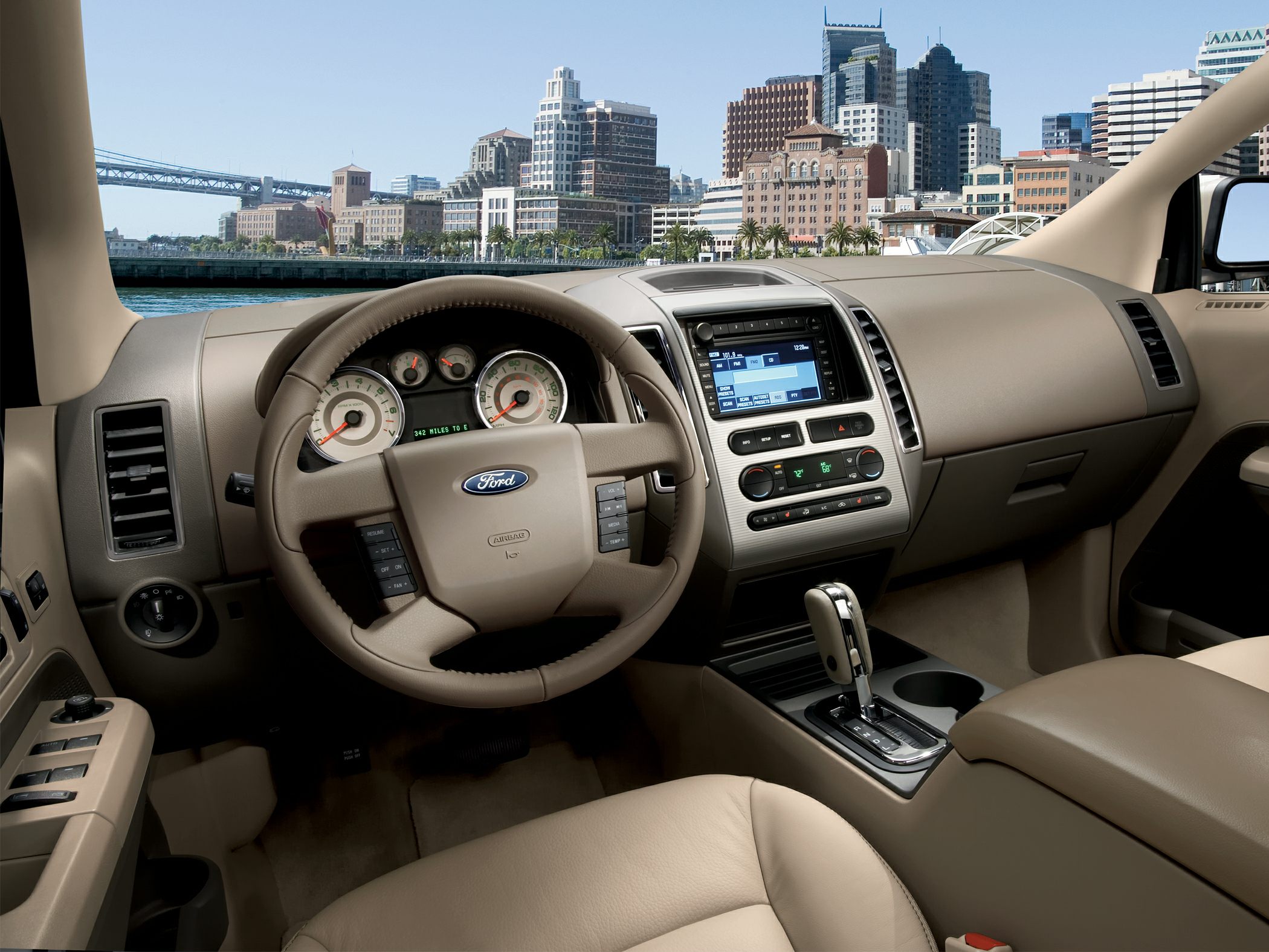Dashboard with digital gauges and multifunction steering wheel