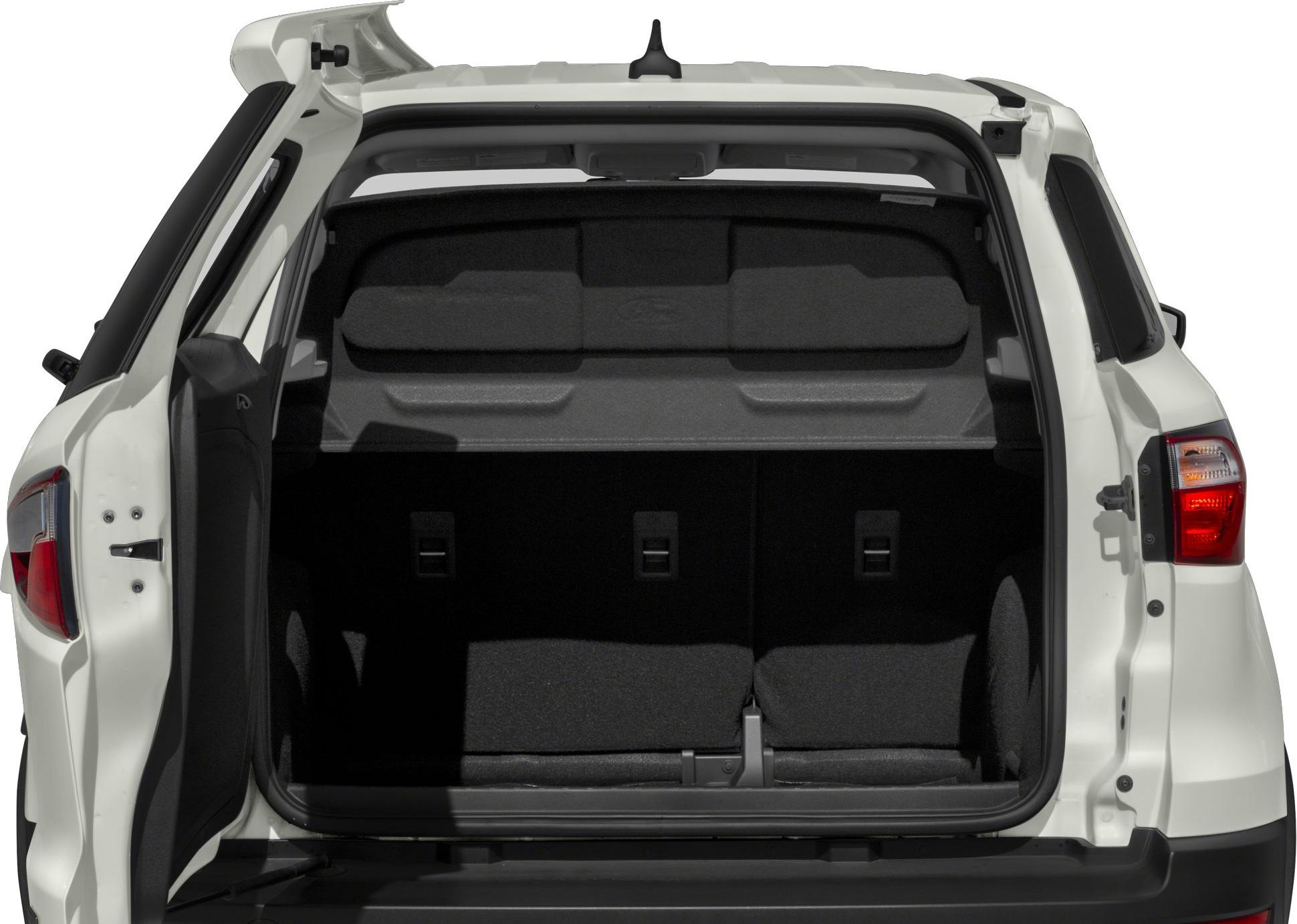Open rear cargo area with split-folding seats and cargo cover