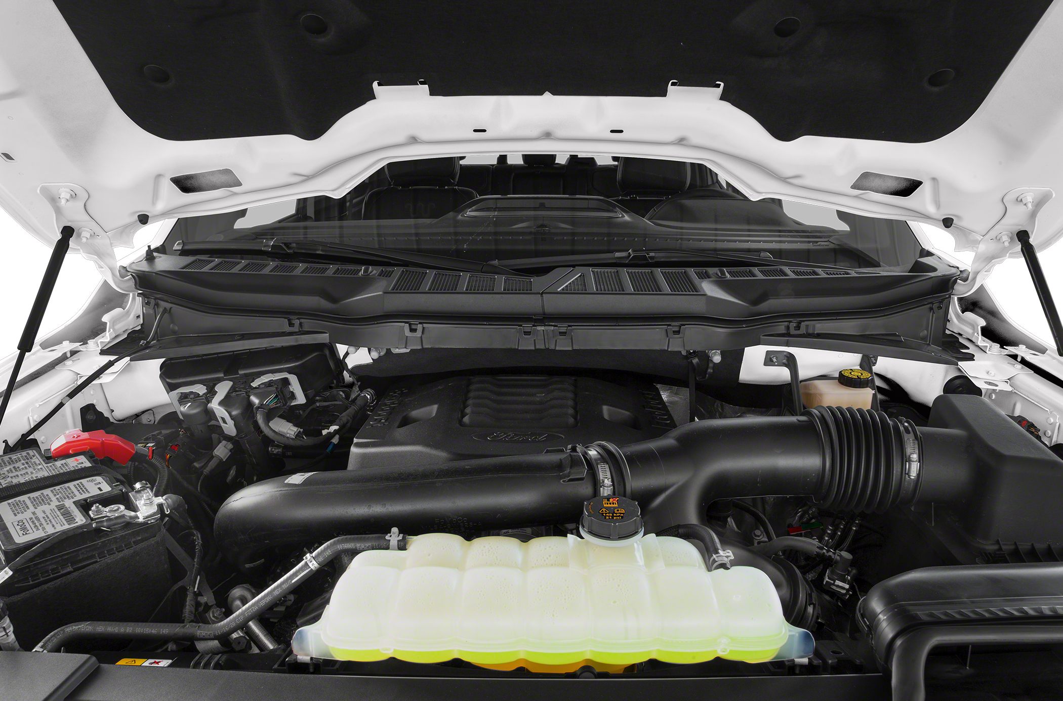 Engine bay with detailed layout and components