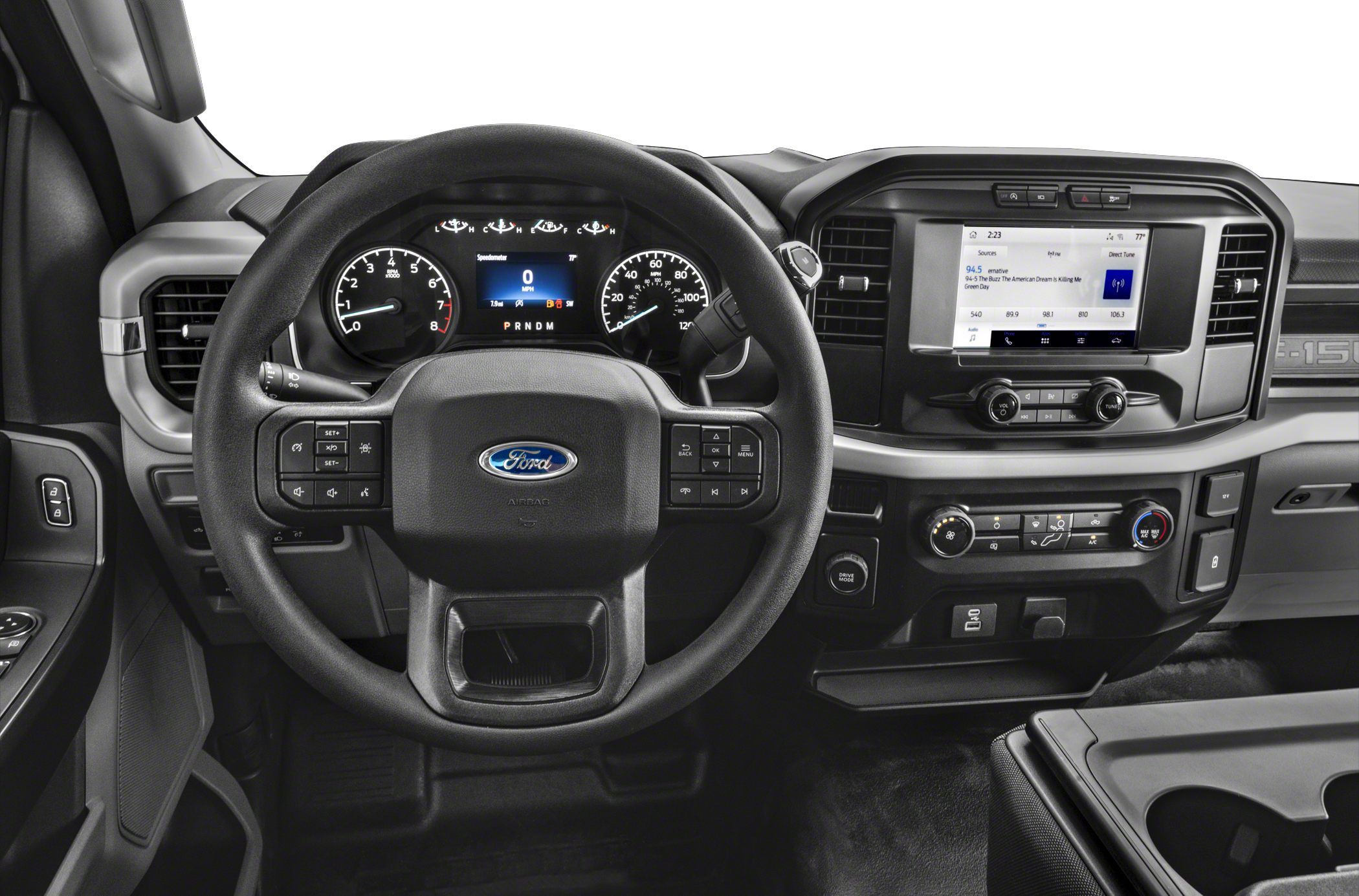Steering wheel, instrument cluster, infotainment system