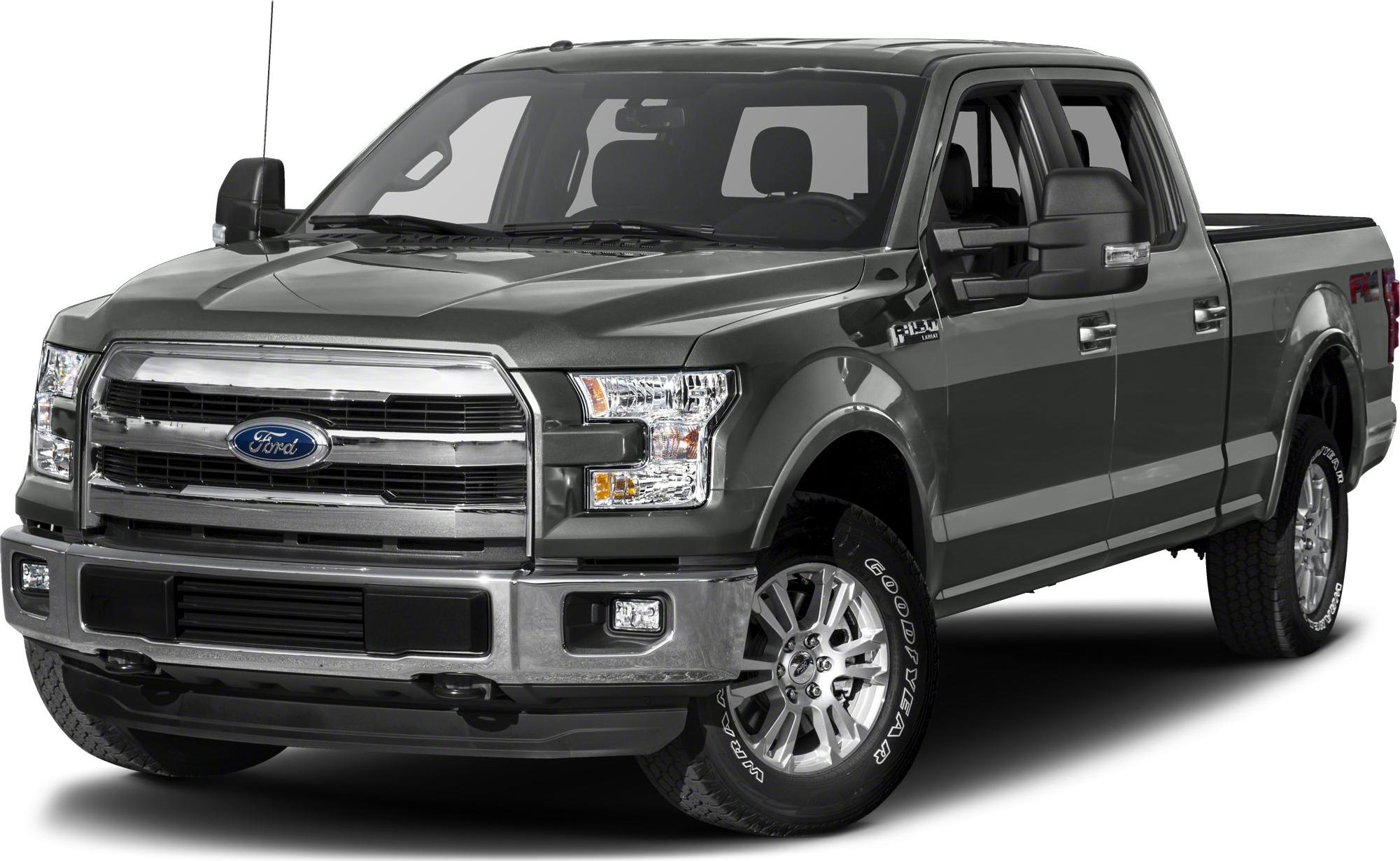 Heavy-duty pickup with large chrome grille and crew cab design