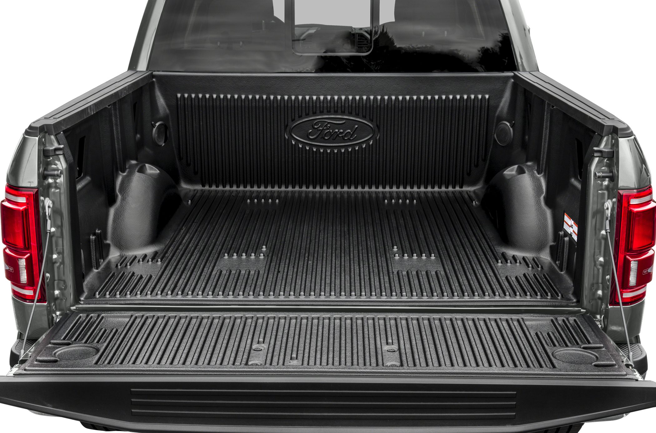 Durable long box truck bed with tailgate and integrated bed liner