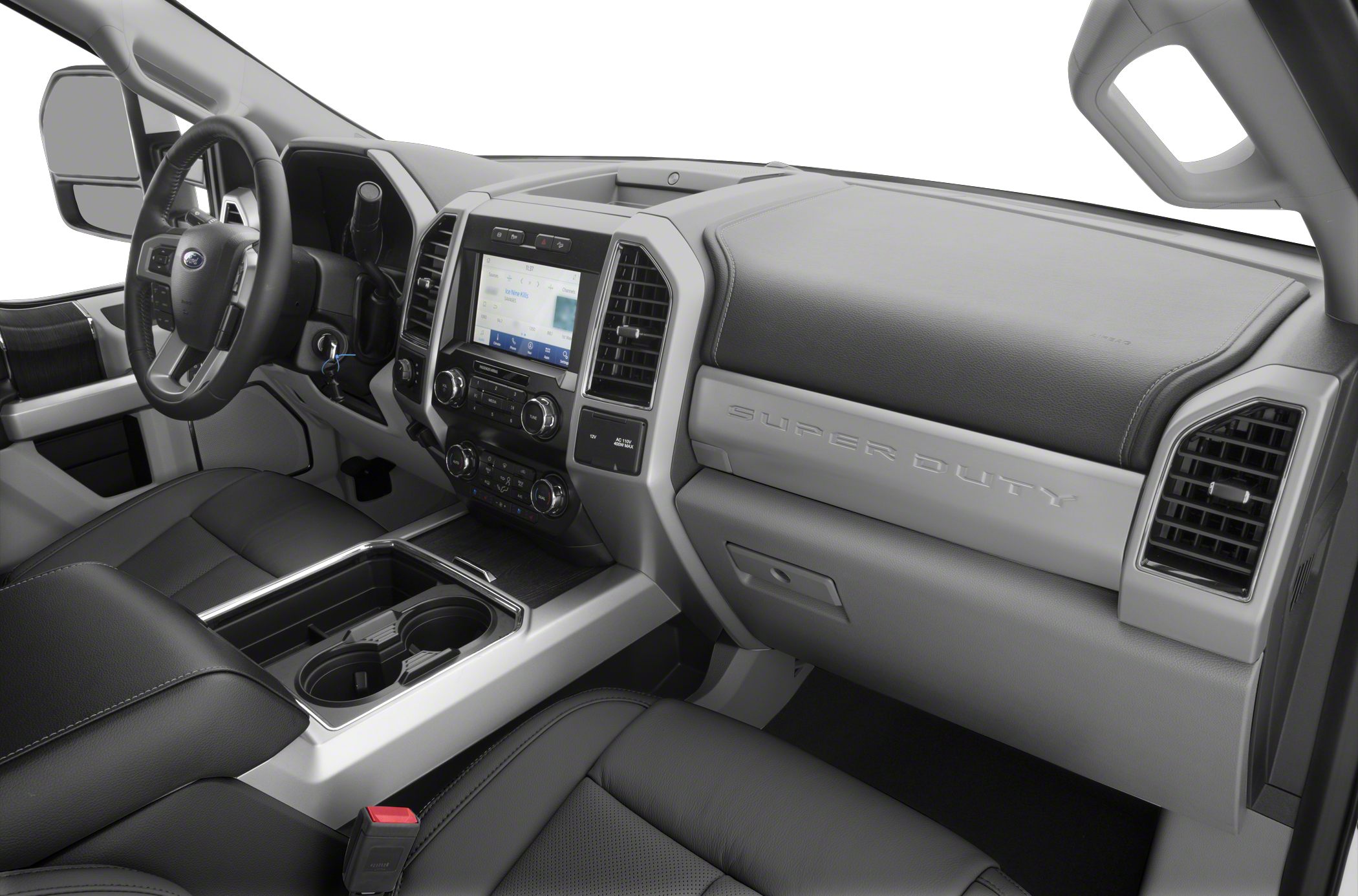 Modern truck dashboard with touchscreen and ergonomic center console