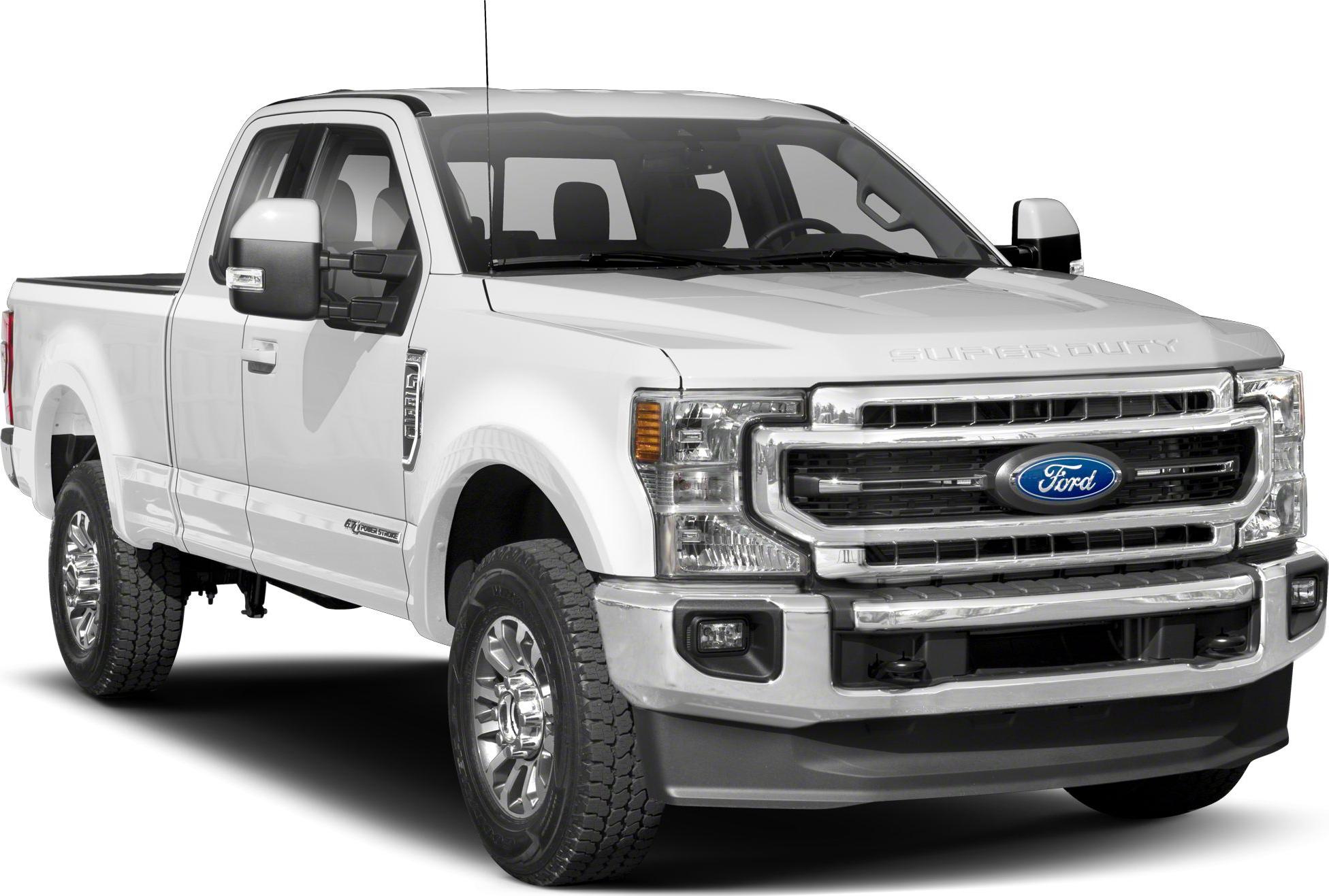 Front profile of heavy duty pickup with chrome grille and rugged tires