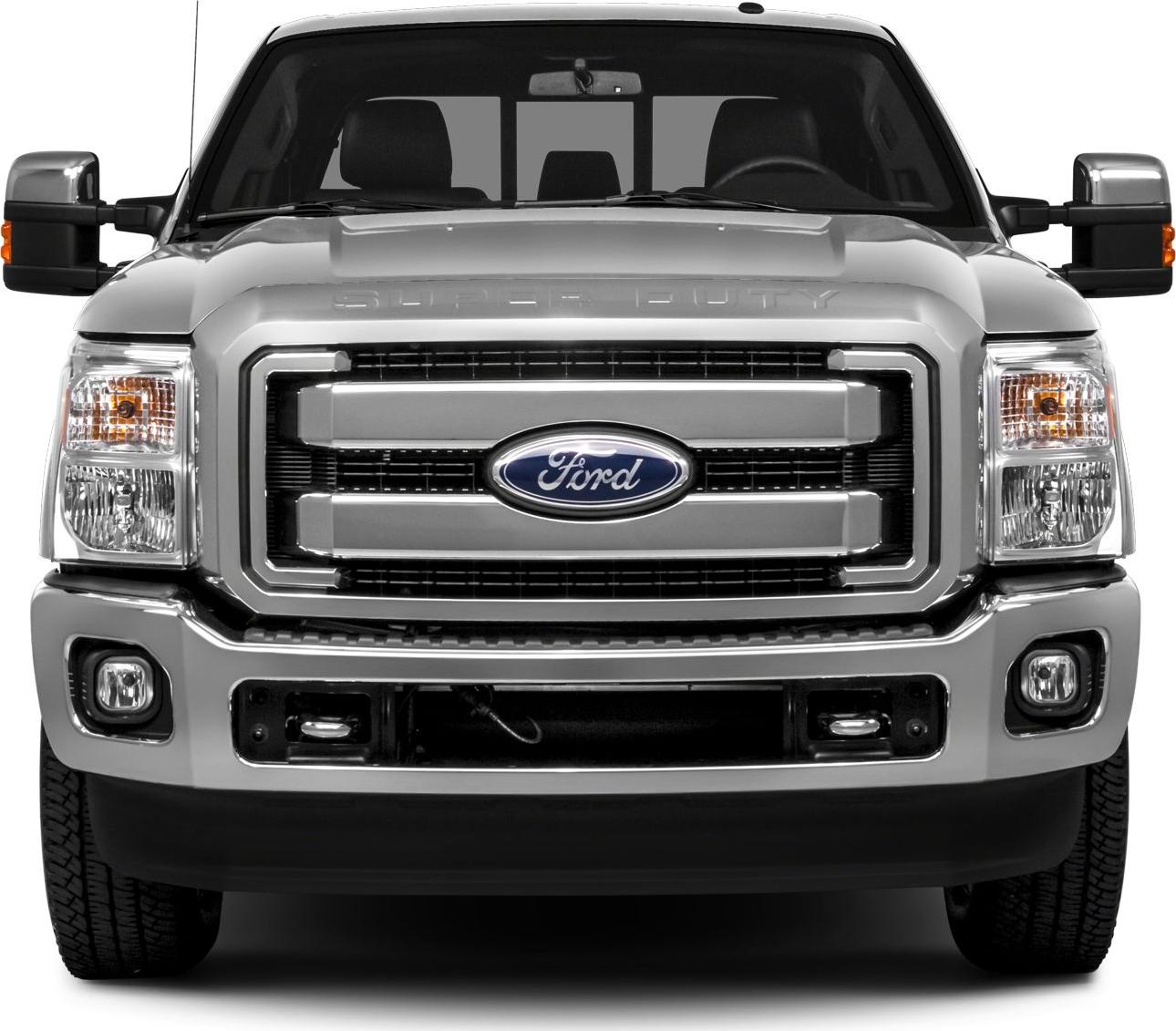 Front view with bold grille and headlights of a heavy-duty pickup