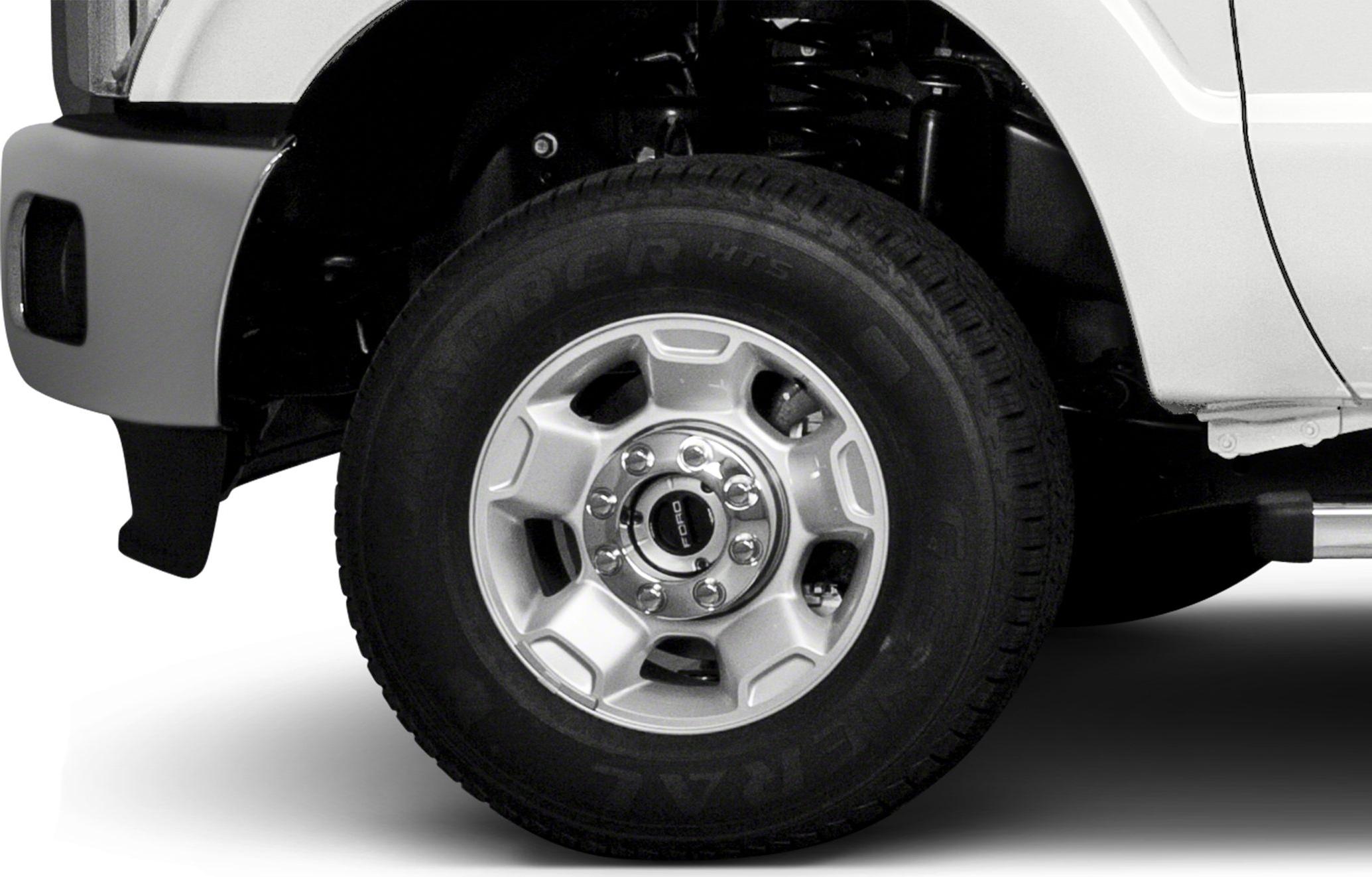 Front wheel with alloy rim and robust tire tread