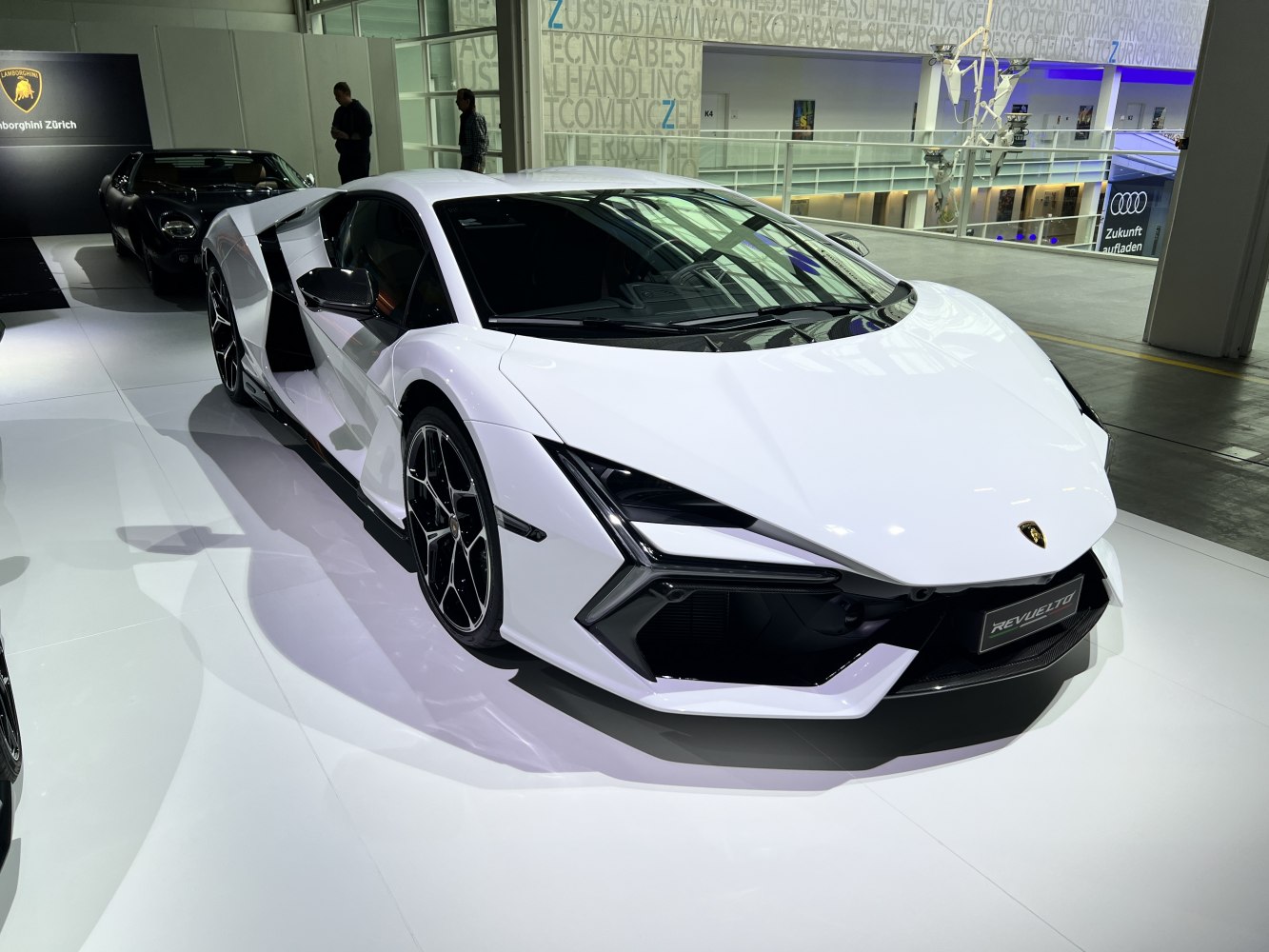Revuelto front view with aggressive aerodynamic design and sharp headlights